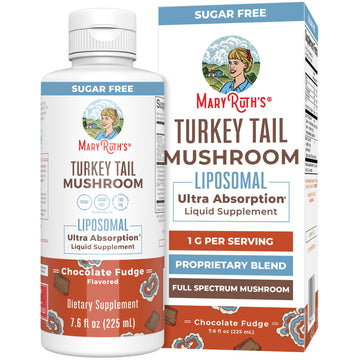 MaryRuth Organics Turkey Tail Mushroom Supplement | Ultra Absorption Liposomal | Full Spectrum | 200mg Beta-Glucans Per Serving | Vegan | 7.6 oz | 15 Servings MARYRUTH'S uk supplements