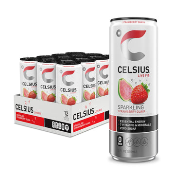 CELSIUS Sparkling Strawberry Guava, Functional Essential Energy Drink 12 Fl Oz (Pack of 12) CELSIUS uk supplements