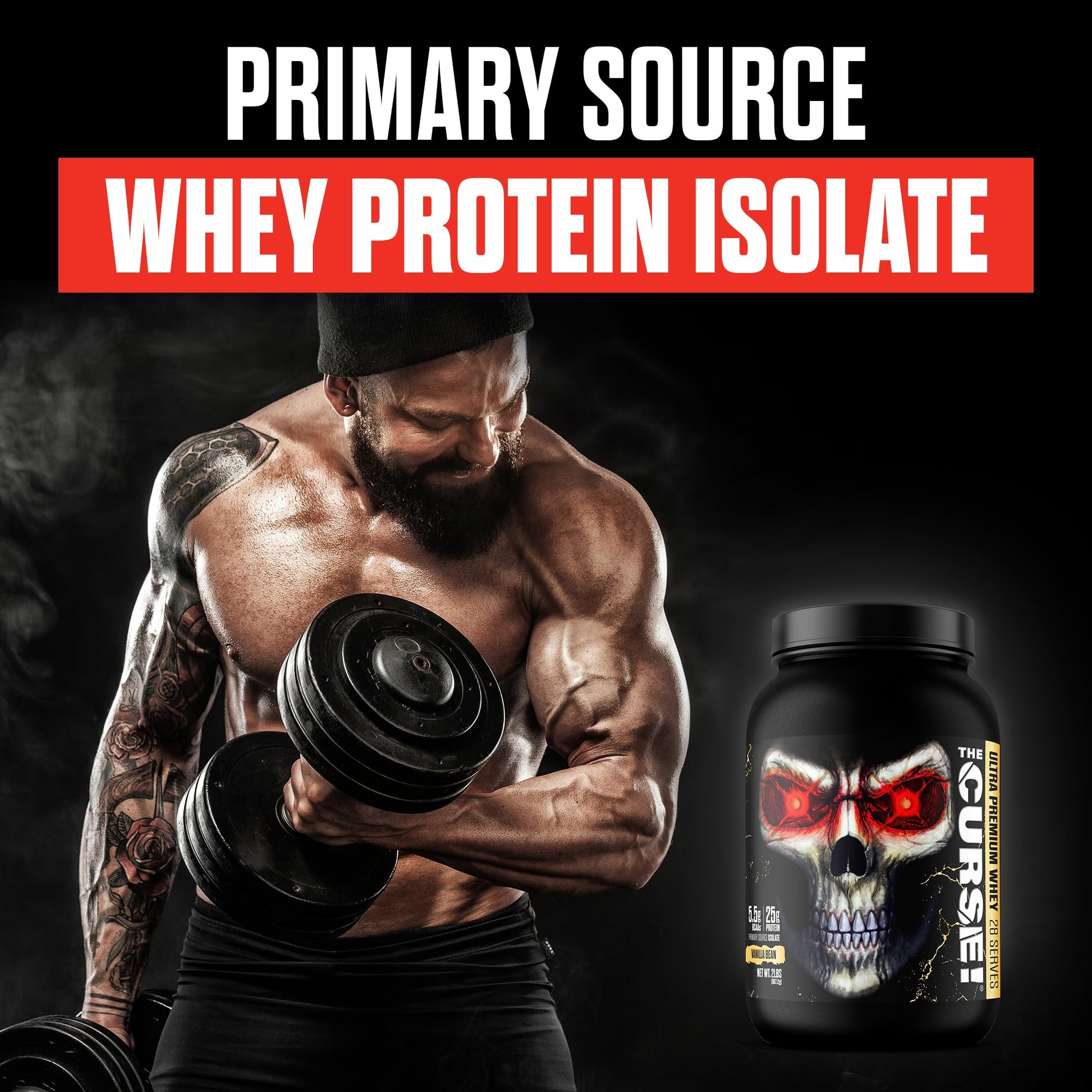 JNX SPORTS The Curse! Ultra Premium Whey Protein Powder Vanilla Bean 2lb | 25g Protein JNX SPORTS uk supplements