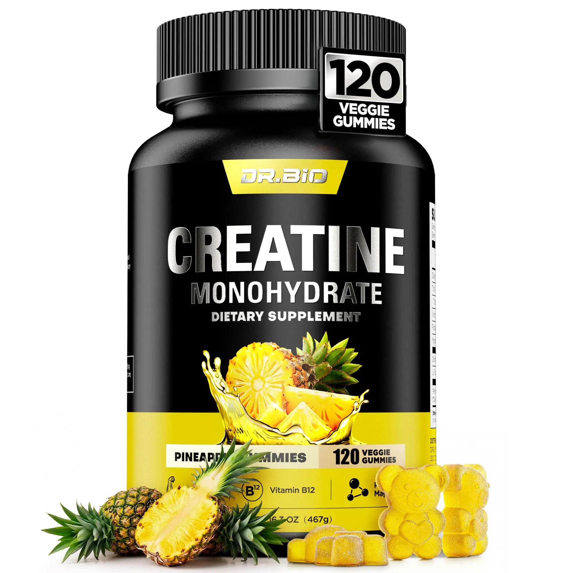 Instant Boost Creatine Monohydrate Gummies, Complex Formula with Real 5000mg Creatine, L-Taurine, B12, Mg & K, Pre-Workout Creatine for Women & Men to Support Energy DR.BIO uk supplements