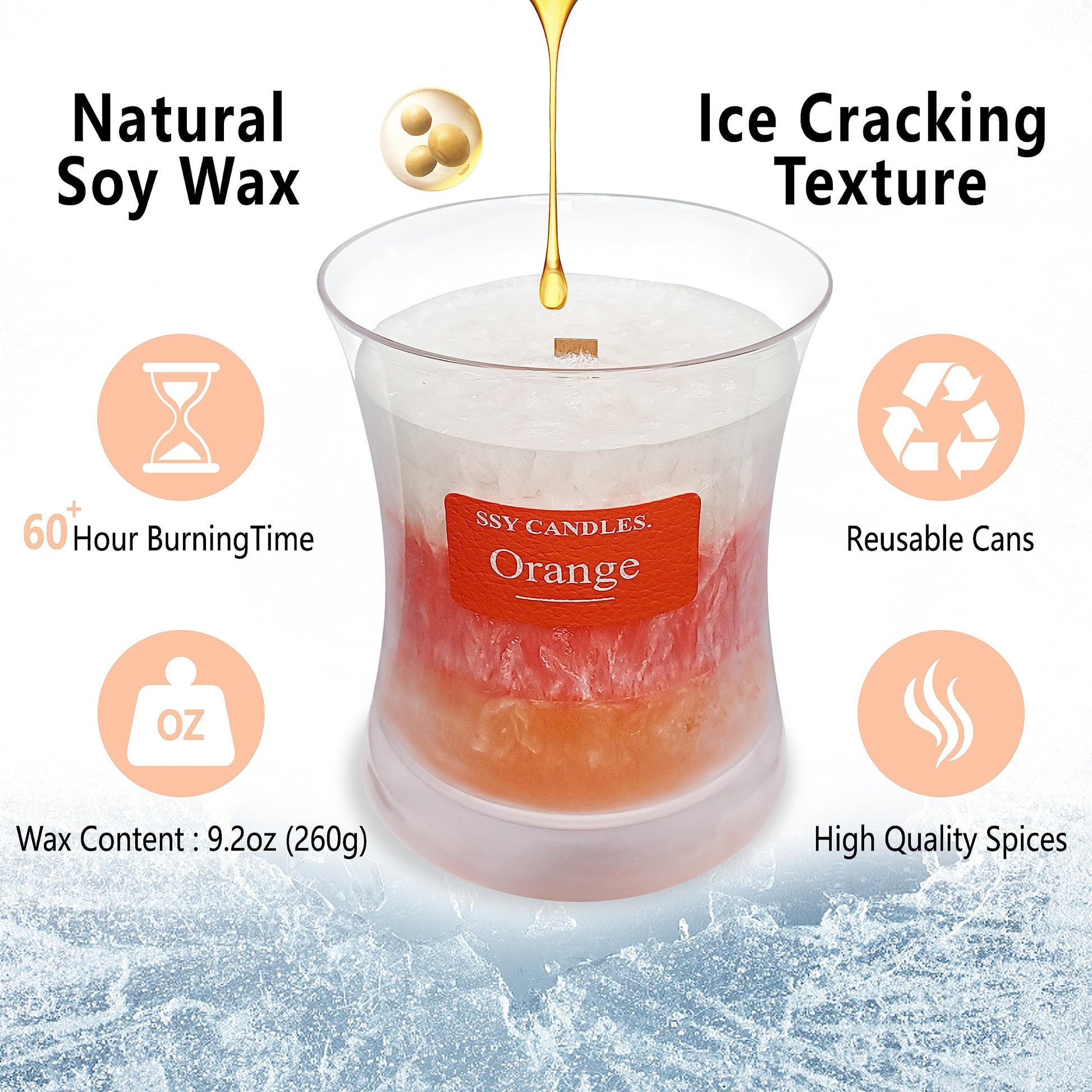 Citrus Jar Aromatherapy Candle Scented Candle Handmade Soy Candles Wood Candles Wick Fragrance SEUCRWAX uk supplements