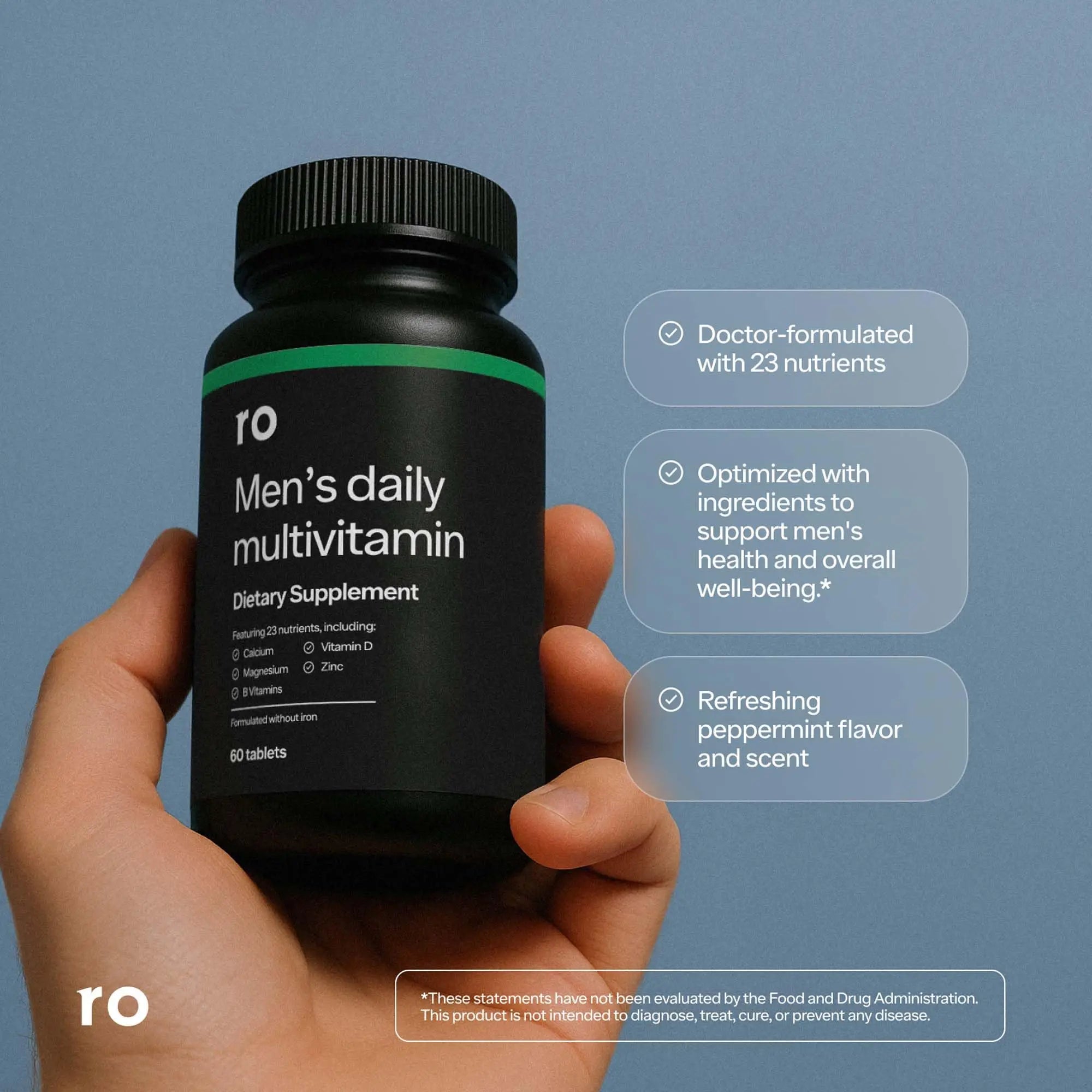 Ro Daily Multivitamin for Men | Supports Physical Activity, Brain + Heart Health, and Immune System with 23 Key Nutrients Including Calcium Ro uk supplements