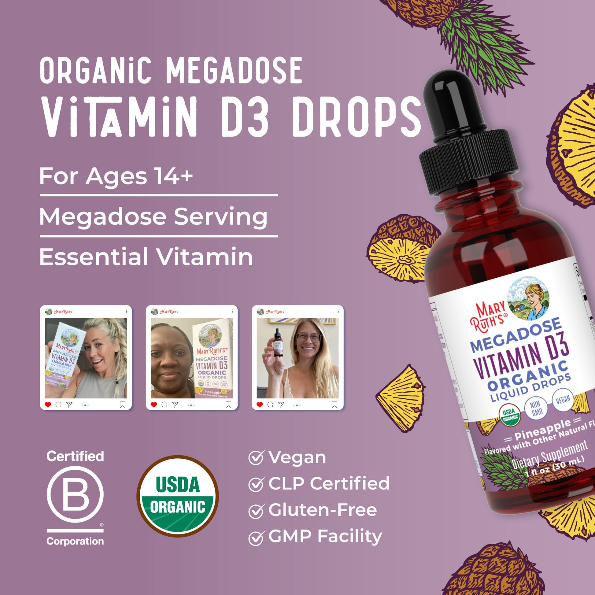 MaryRuth Organics Vitamin D3 Liquid Drops | Megadose 4000 IU | USDA Organic Liquid Vitamin D Spray for Adults & Kids | Immune Support & Bone Health | Vegan | Gluten Free | Non-GMO | 30 Servings MARYRUTH'S uk supplements