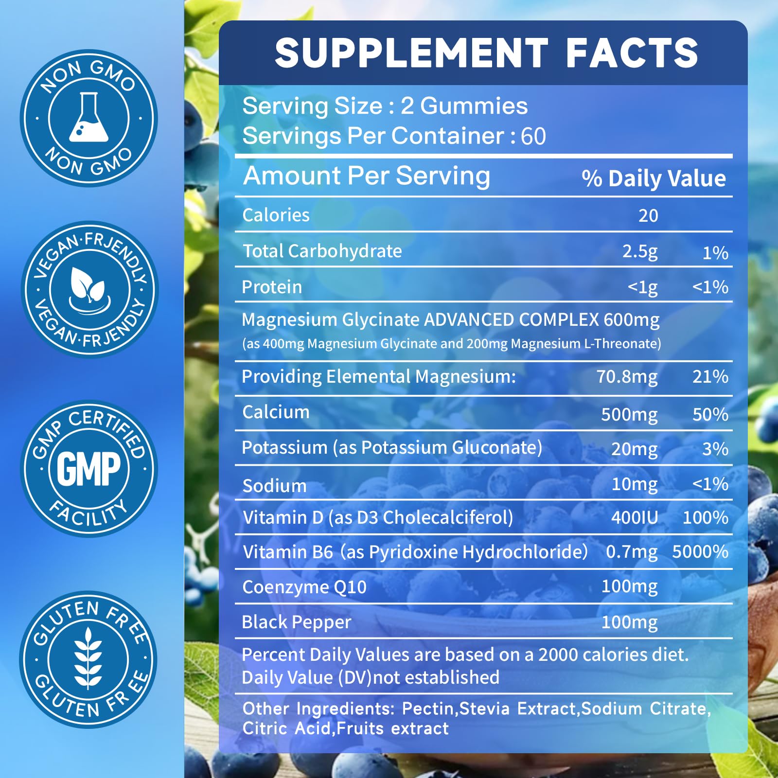 Nedtol Magnesium Glycinate Gummies 600mg, Sugar Free Magnesium Potassium Supplement for Adults with Magnesium L-Threonate, Vitamin D, B6,and CoQ10 for Sleep, Body Support and Relaxation,120 Count Nedtol uk supplements