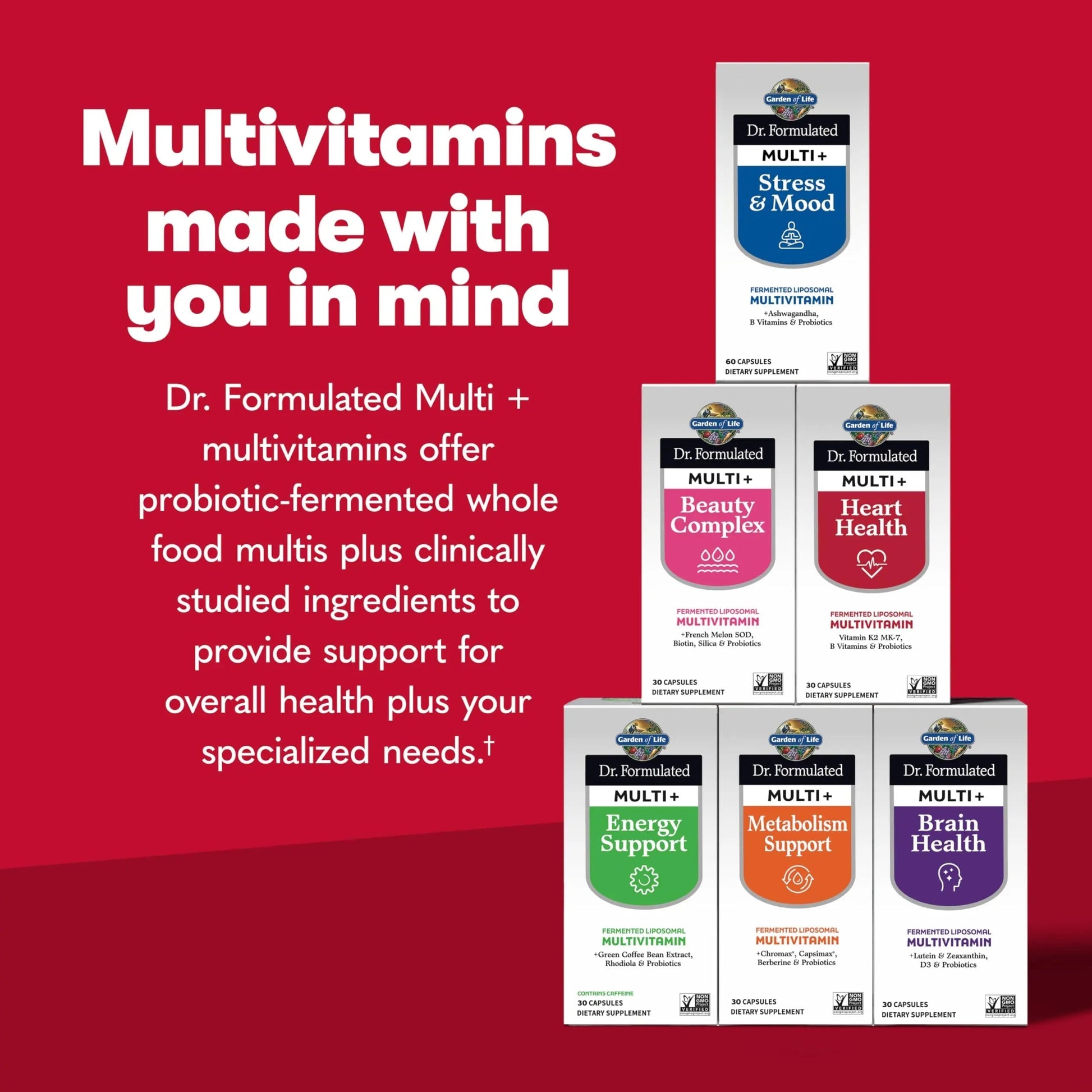 Garden of Life Dr. Formulated Multi+ Heart Health - Fermented Liposomal Multivitamin + Vitamin K2 MK-7, B Vitamins & Probiotics Garden of Life uk supplements