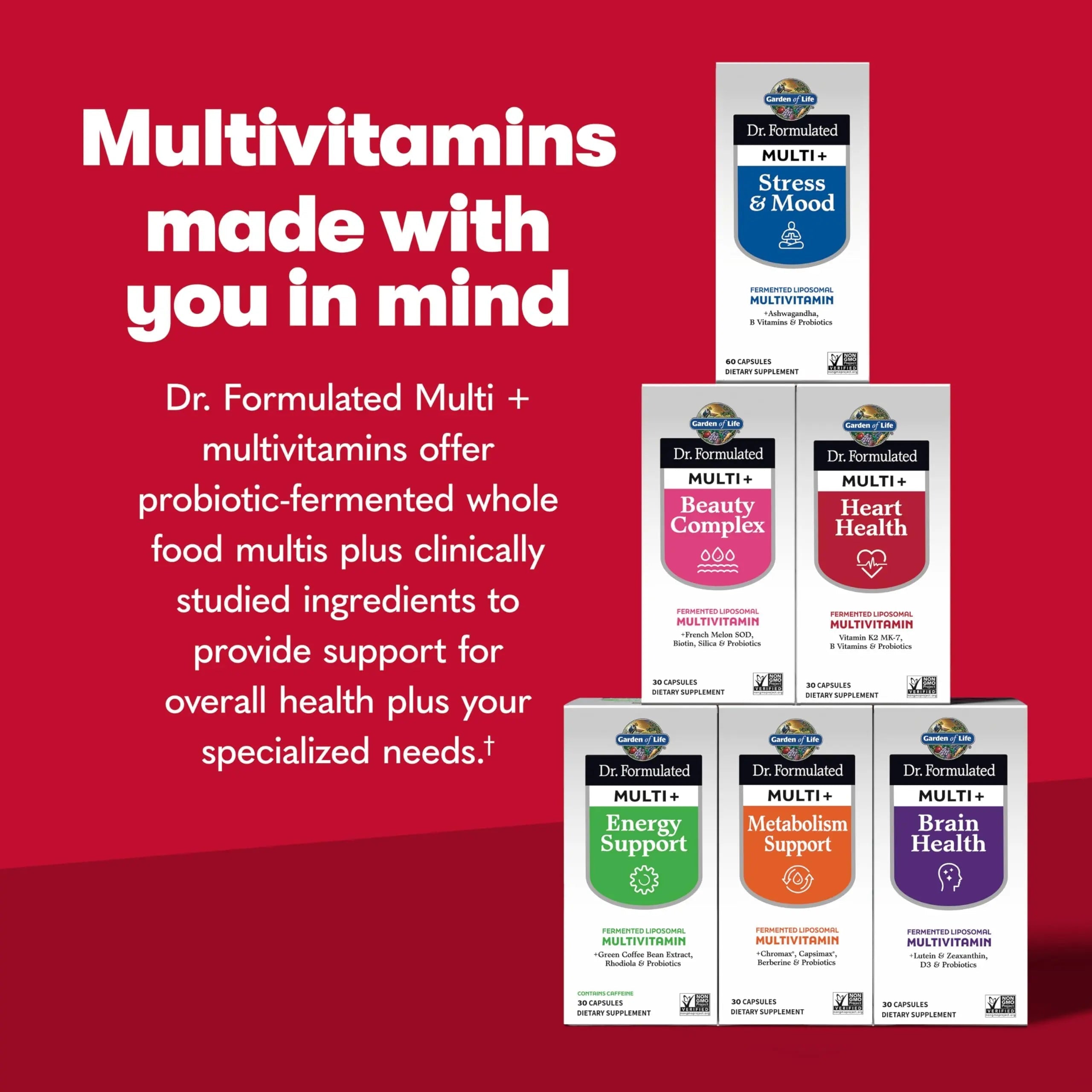 Garden of Life Dr. Formulated Multi+ Heart Health - Fermented Liposomal Multivitamin + Vitamin K2 MK-7, B Vitamins & Probiotics Garden of Life uk supplements