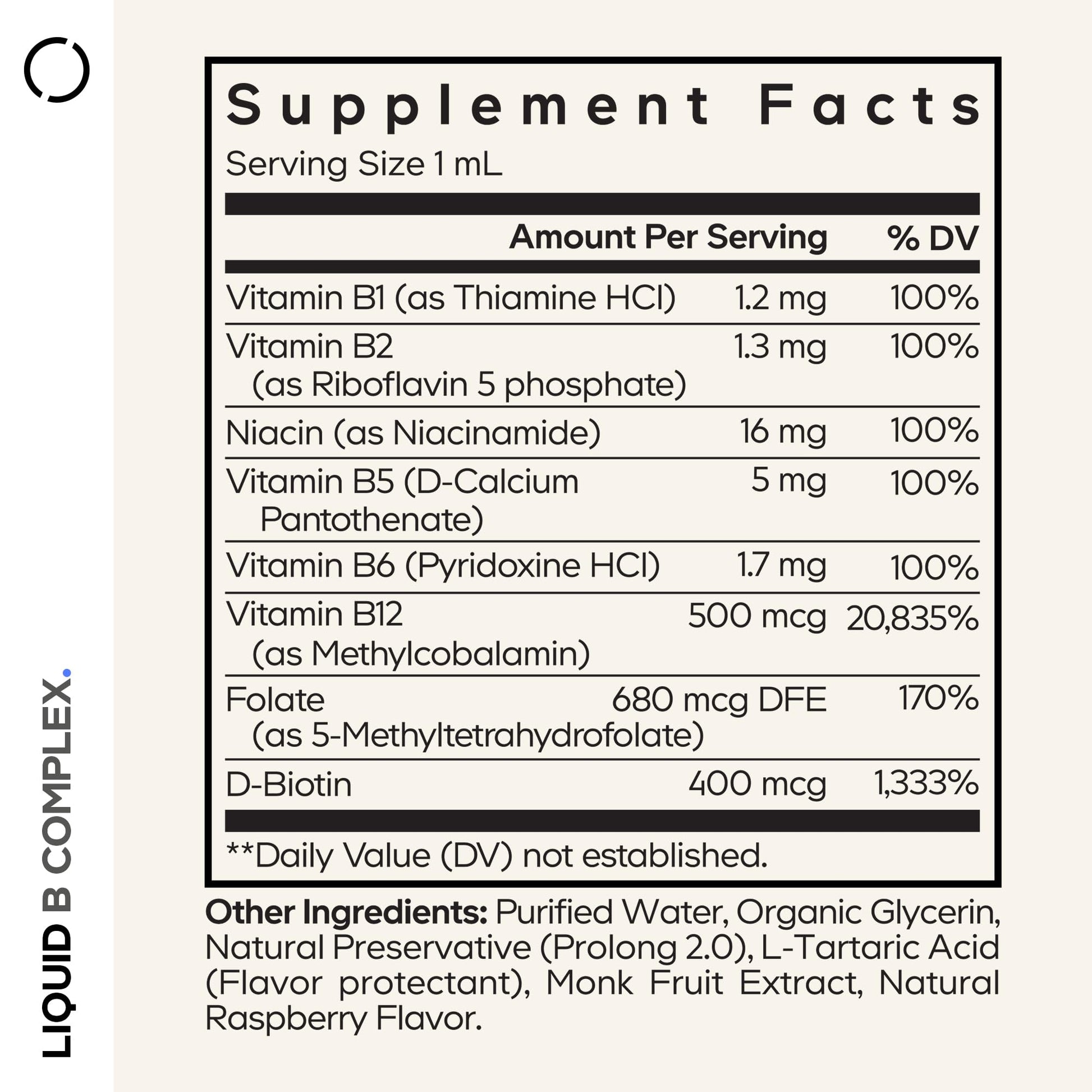 Codeage Liquid B-Complex Supplement with 8 Forms of Vitamin B - Vitamin Thiamine B1, Riboflavin B2, B3, B5, B6, Biotin B7, Active Methylated B9 Folate & B12 - Raspberry Flavor - Non-GMO - 1 fl oz Codeage uk supplements
