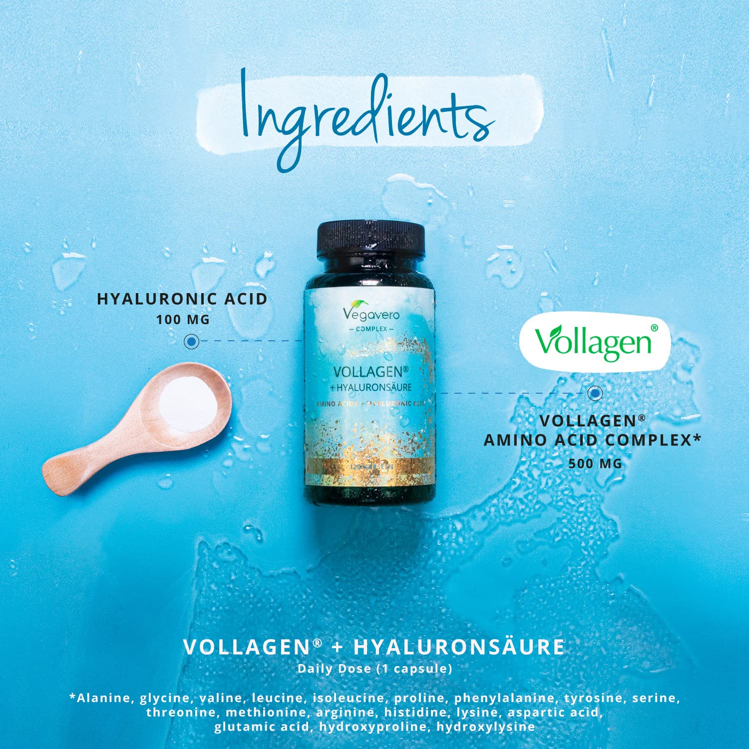 Vegavero Vegan Collagen Complex + Hyaluronic Acid | NO Additives | Vegan Collagen Powder Vollagen® Vegavero uk supplements