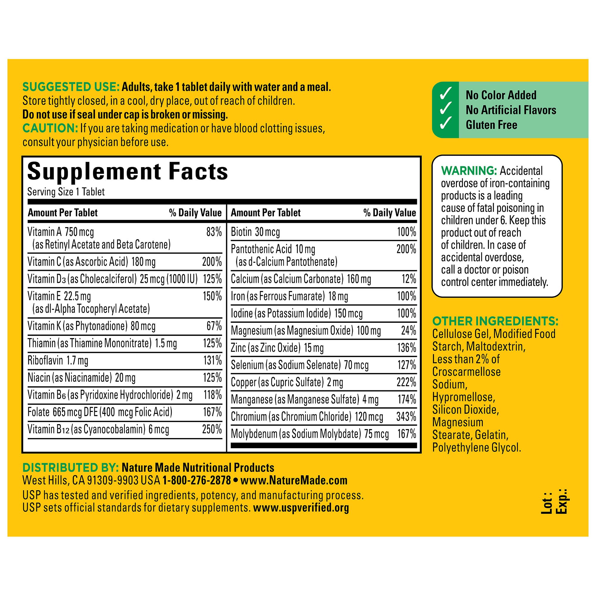 Nature Made Multivitamin Tablets with Vitamin D3 and Iron, 130 Count for Daily Nutritional Support Nature Made uk supplements