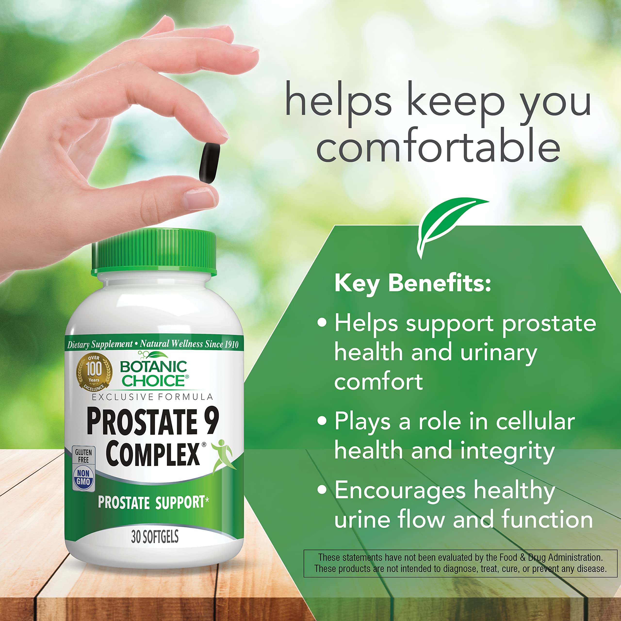Botanic Choice Mega Fruits and Veggies Blend (60 Capsules) + Prostate 9 Complex (30 Softgels) Bundle - Energy Balance & Superfood Supplement + Urinary Flow & Cellular Health Botanic Choice uk supplements