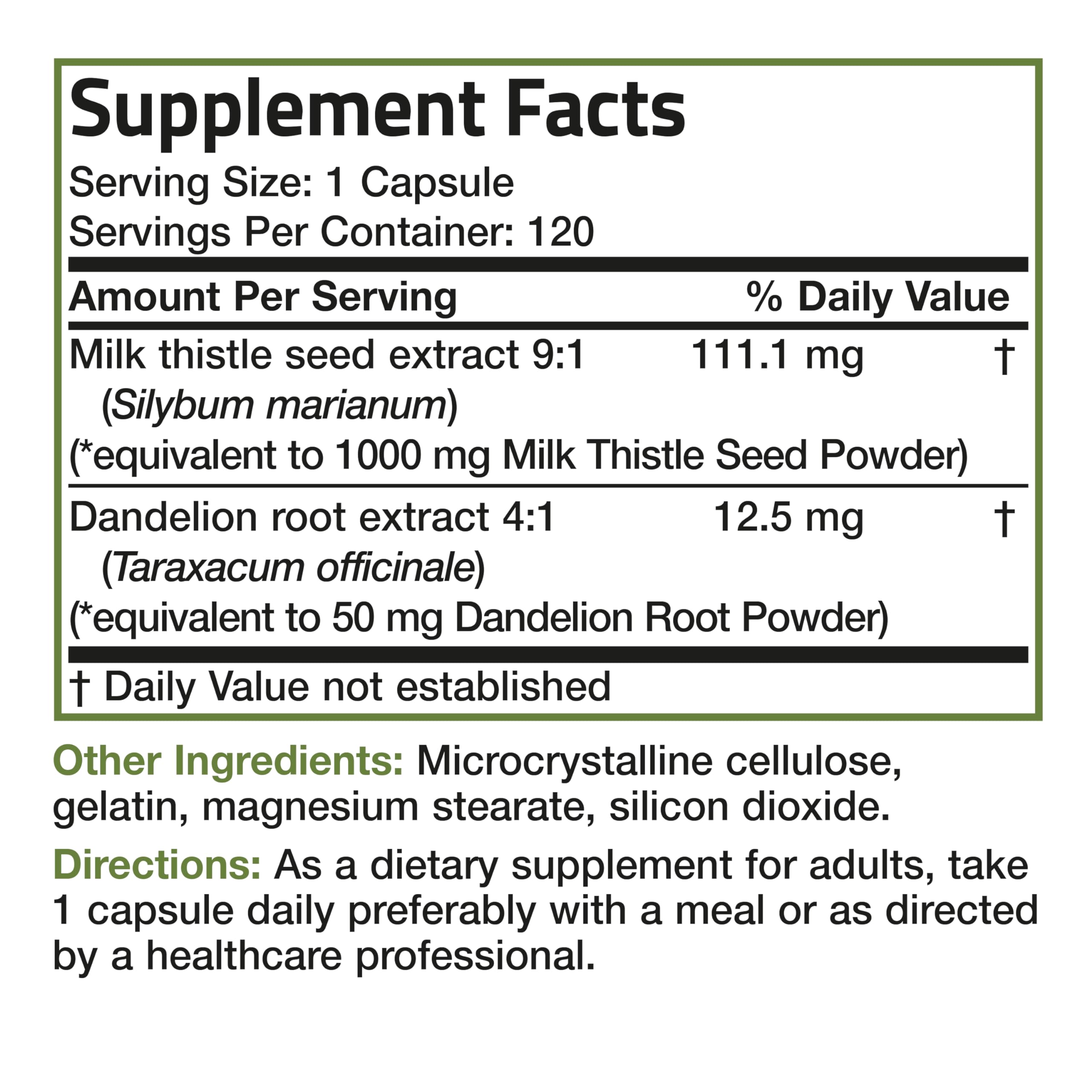 Bronson Milk Thistle Silymarin Marianum & Dandelion Root Liver Health Support Bronson uk supplements