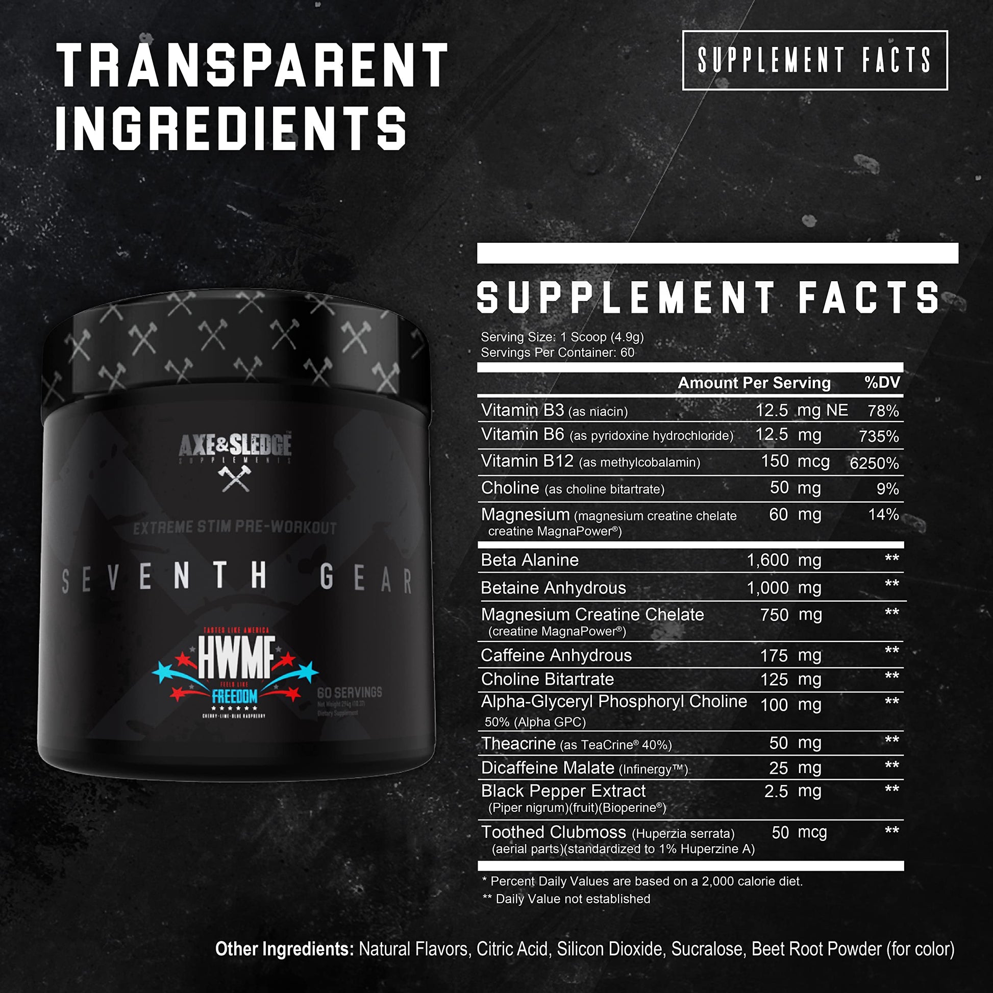 Axe & Sledge Supplements Seventh Gear Extreme Stimulant-Based Pre-Workout Axe & Sledge uk supplements