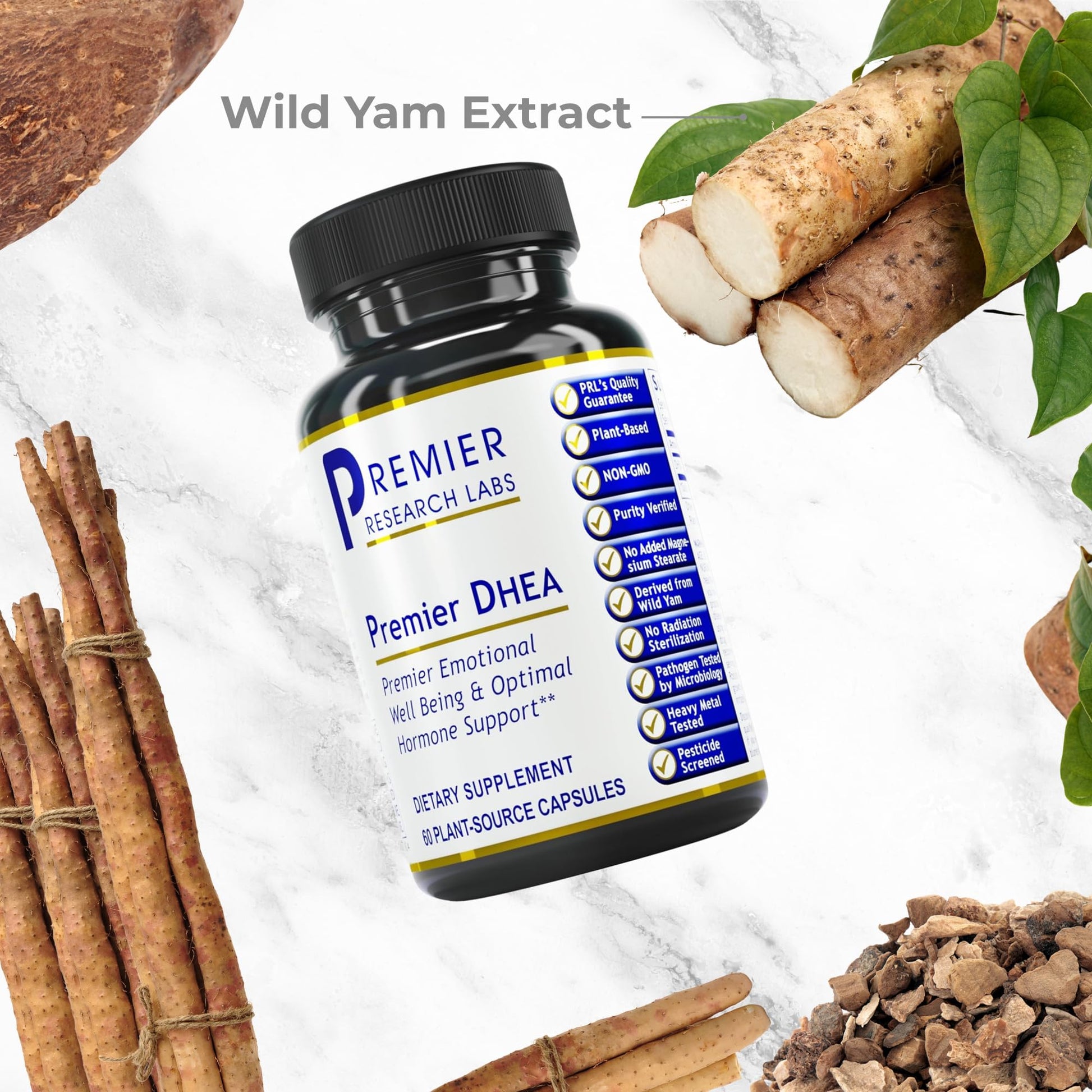 Premier Research Labs Premier DHEA - DHEA Supplement for Women & Men, Pure DHEA 25mg, Hormone Support for Healthy Aging, Wild Yam DHEA, Vegan Friendly - 60 Vegetarian Capsules Premier Research Labs uk supplements
