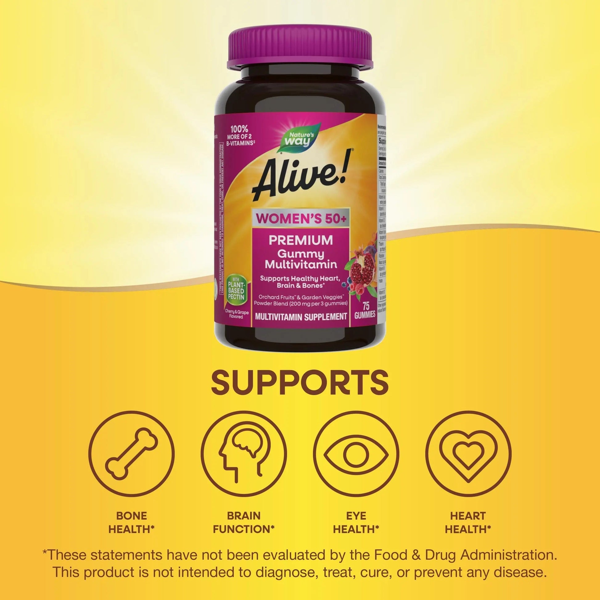 Nature’s Way Alive! Women’s 50+ Premium Gummy Multivitamin, Supports Healthy Heart, Brain & Bones*, B-Vitamins Nature's Way uk supplements
