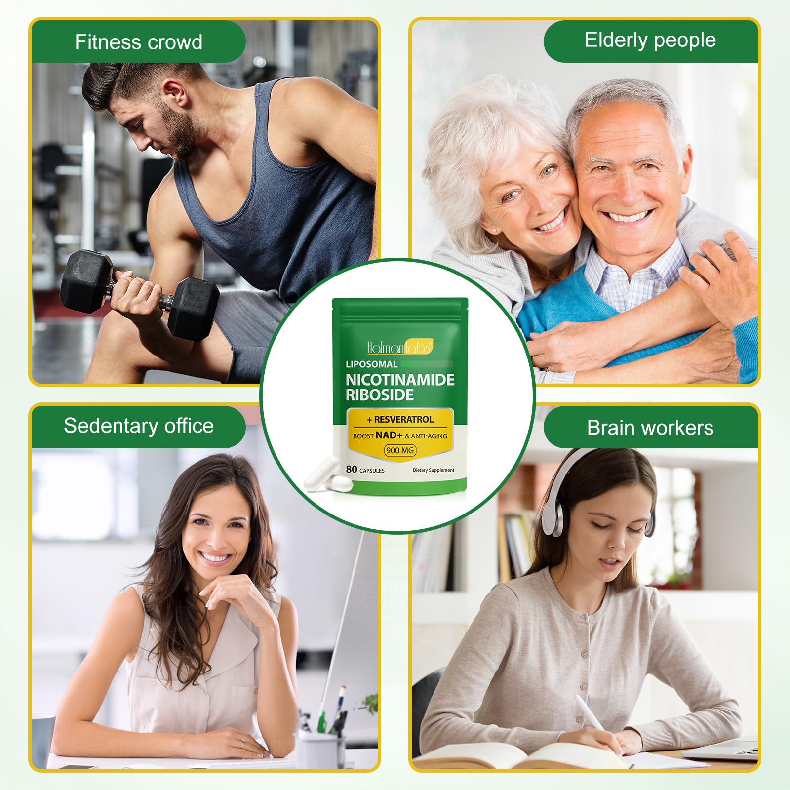 NAD Supplement - Liposomal Nicotinamide Riboside 900mg, Resveratrol, Quercetin - High Purity NAD Supplement for Energy, Support Cellular Health, Stamina & Healthy Aging - Ultra Strength 80 Capsules MXCZBSM uk supplements