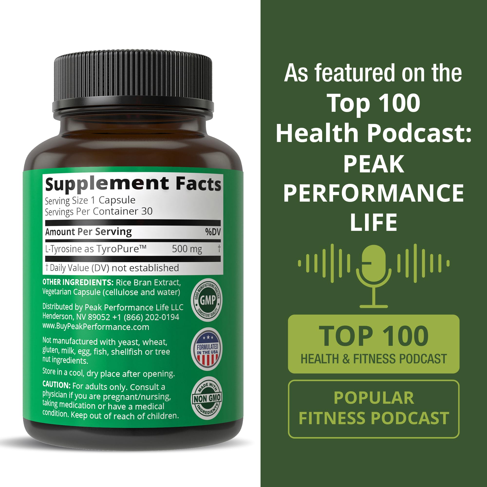 TyroPure L Tyrosine Supplement. More Bioavailable, Cleaner Version of L-Tyrosine. Vegan, Naturally Fermented 500mg Capsules for Mental Clarity, Dopamine. Mood Support for Women and Men Peak Performance uk supplements