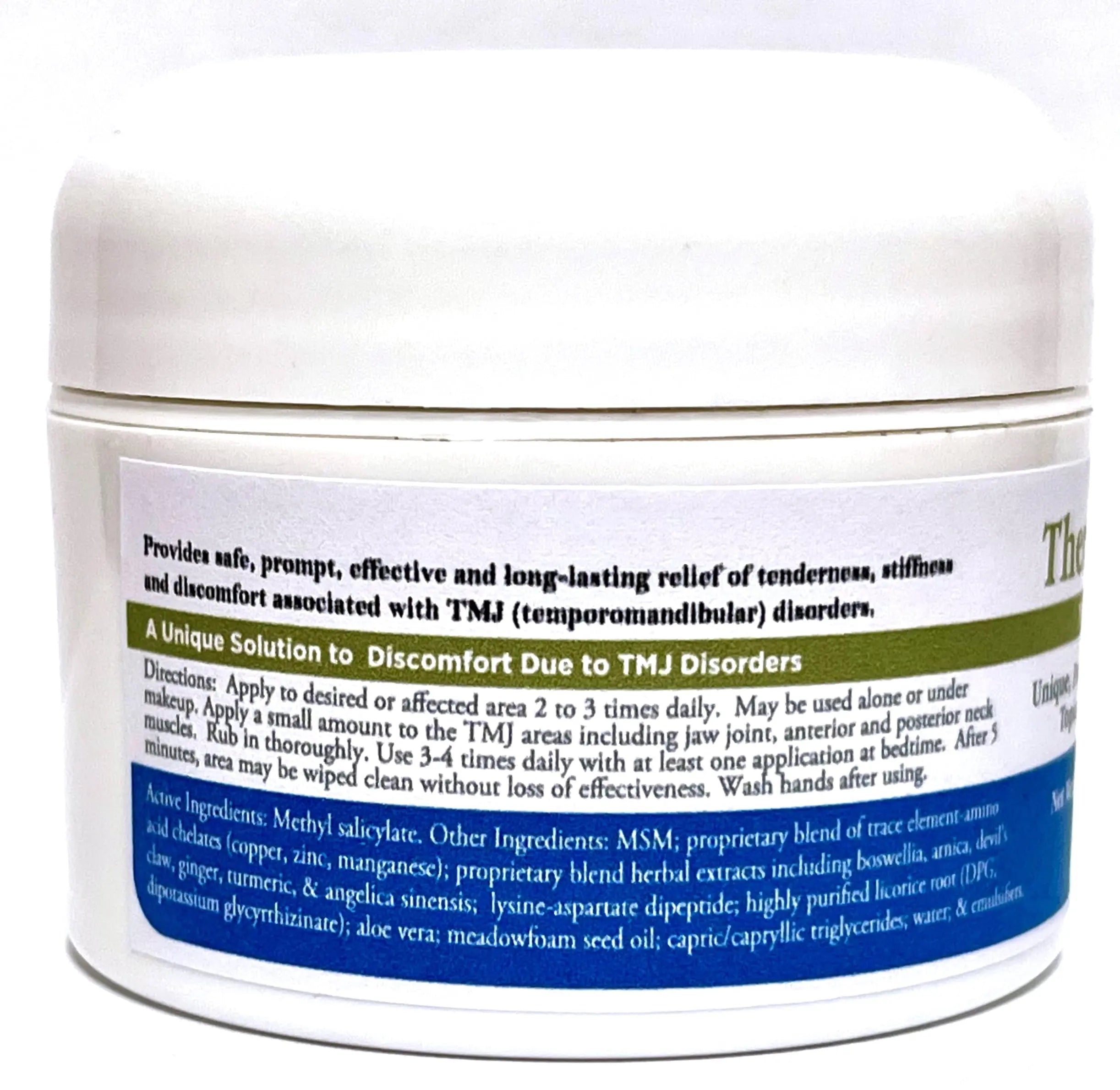 Theraflex RX® TMJ Cream (Doctor Formulated). This is a Patented Topical Cream which Provides Masseter Muscle and temporomandibular Joint Relief (TMJ) Theraflex RX uk supplements