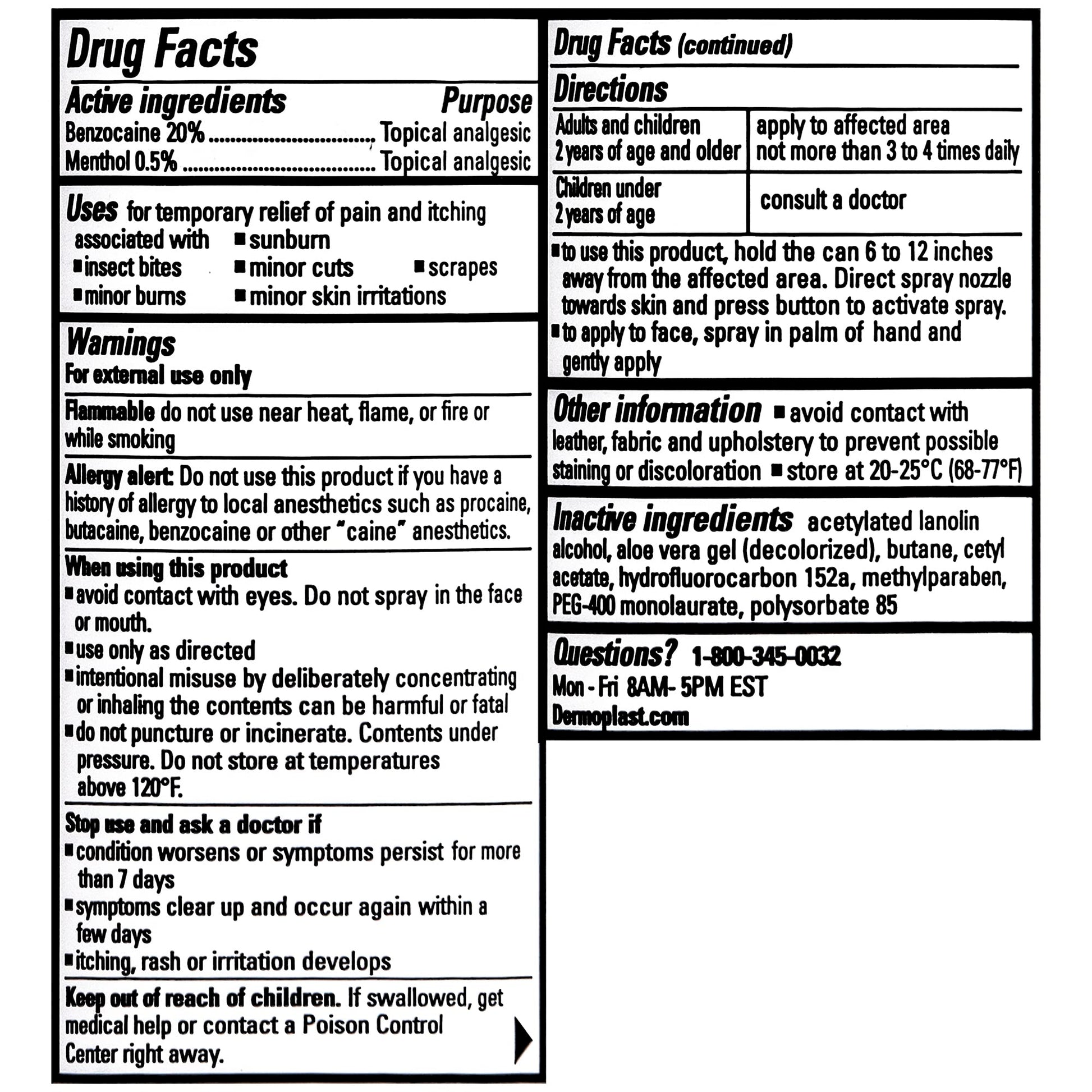 Dermoplast Pain, Burn & Itch Relief Spray for Minor Cuts, Burns and Bug Bites, 2.75 Oz (Packaging May Vary) Dermoplast uk supplements