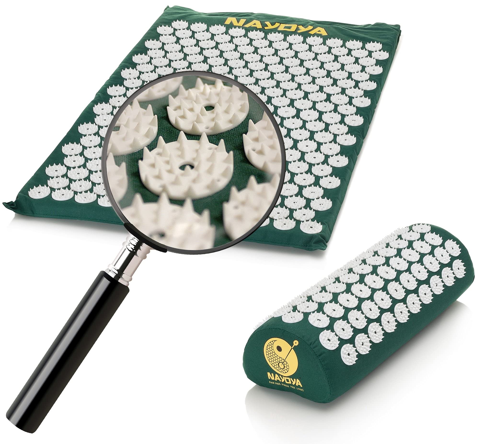 NAYOYA Neck and Back Pain Relief - Acupressure Mat and Neck Pillow Set - Relieves Stress and Sciatic Pain NAYOYA uk supplements
