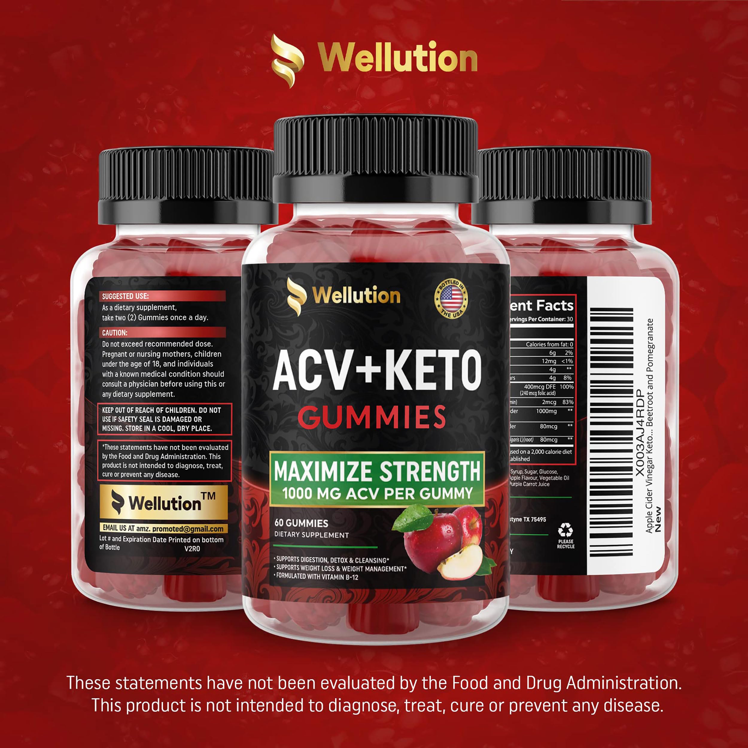 WELLUTION (2 Pack Gummies Apple Cider Vinegar - Formulated to Support Healthy Weight WELLUTION uk supplements