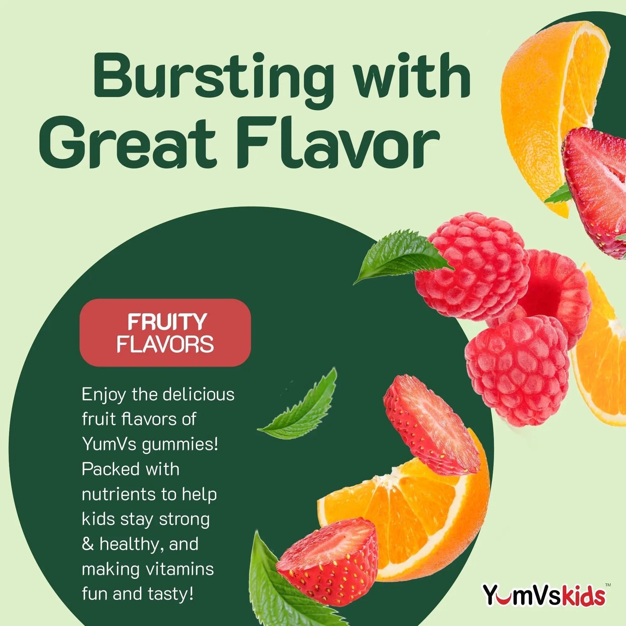 YumVs Kids Multivitamin Gummies - Fruit Flavored Chewable Children's Multivitamin - Kids Vitamins Multivitamin Gummy with 12 Minerals & Vitamins A C D3 E B6 B12 YUM-V'S uk supplements