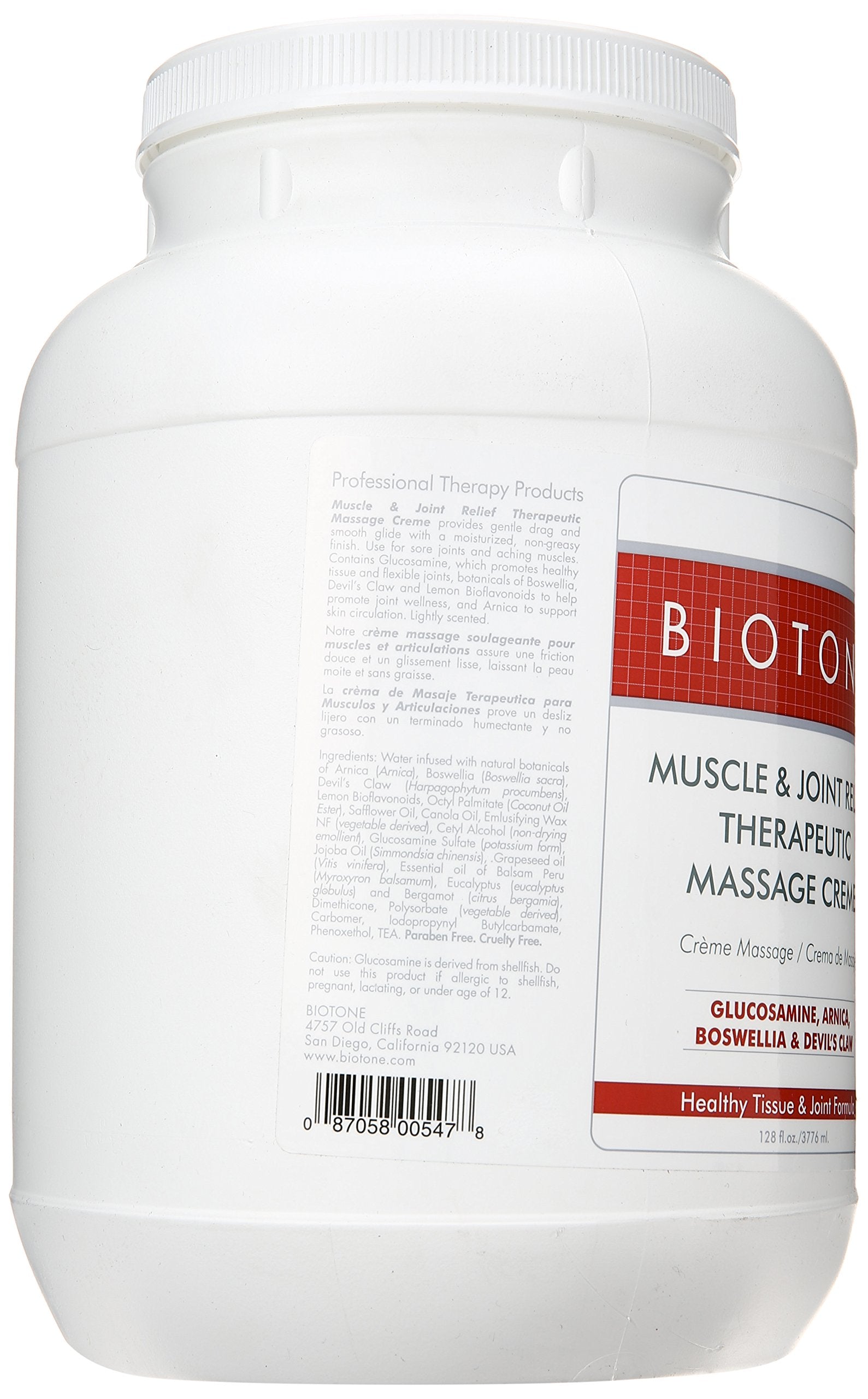 Biotone Muscle & Joint Therapeutic Massage Creme 1Gallon BIOTONE uk supplements