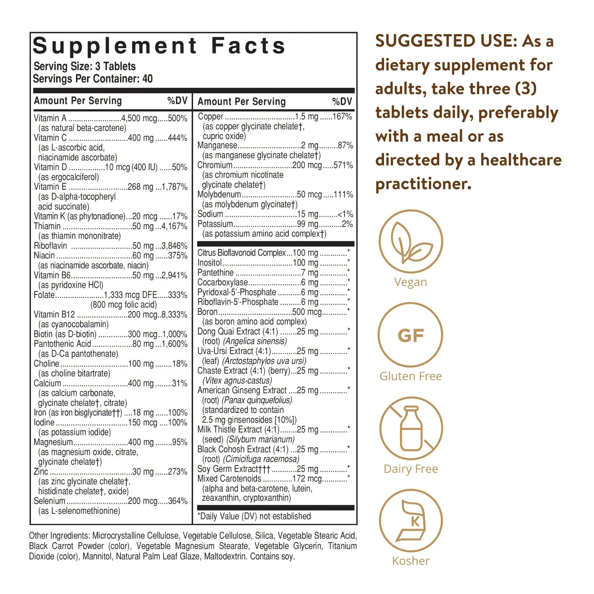 Solgar Female Multiple, 120 Tablets - Multivitamin, Mineral & Herbal Formula for Women - Advanced Phytonutrient Solgar uk supplements