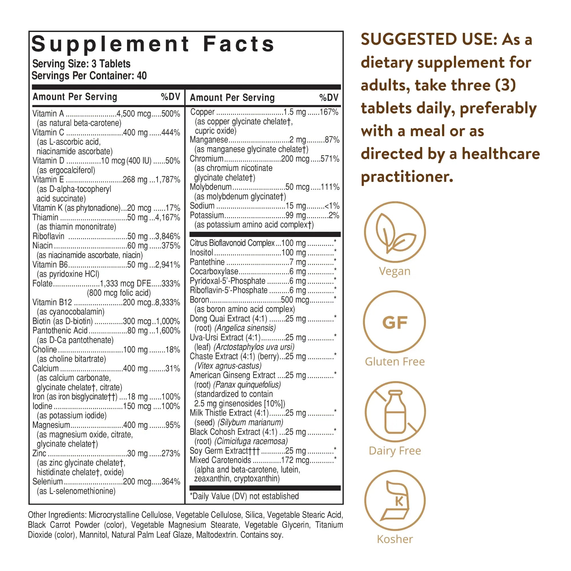 Solgar Female Multiple, 120 Tablets - Multivitamin, Mineral & Herbal Formula for Women - Advanced Phytonutrient Solgar uk supplements