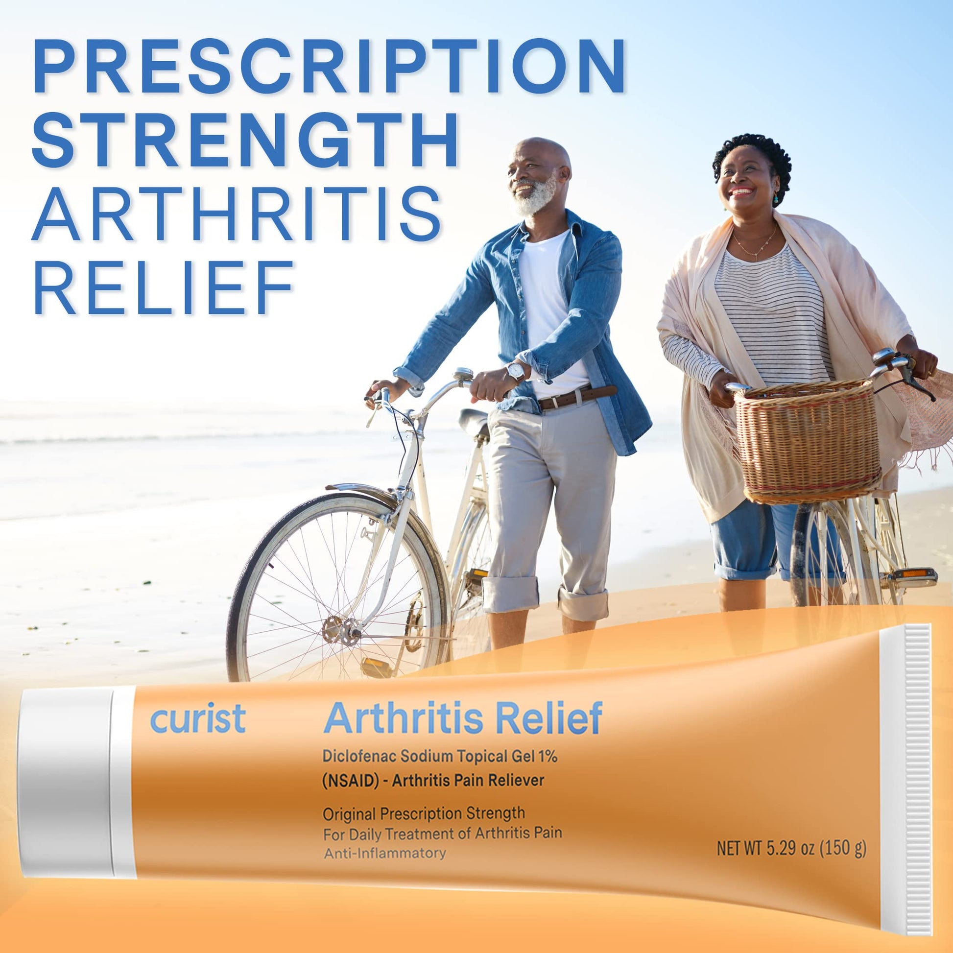 Curist Diclofenac Sodium Topical Gel 1 Percent 150g - Joint Pain Relief for Hand Pain, Foot, Knee Pain, Elbow, or Ankle Discomfort - 1% Gel - 2 Pack Curist uk supplements