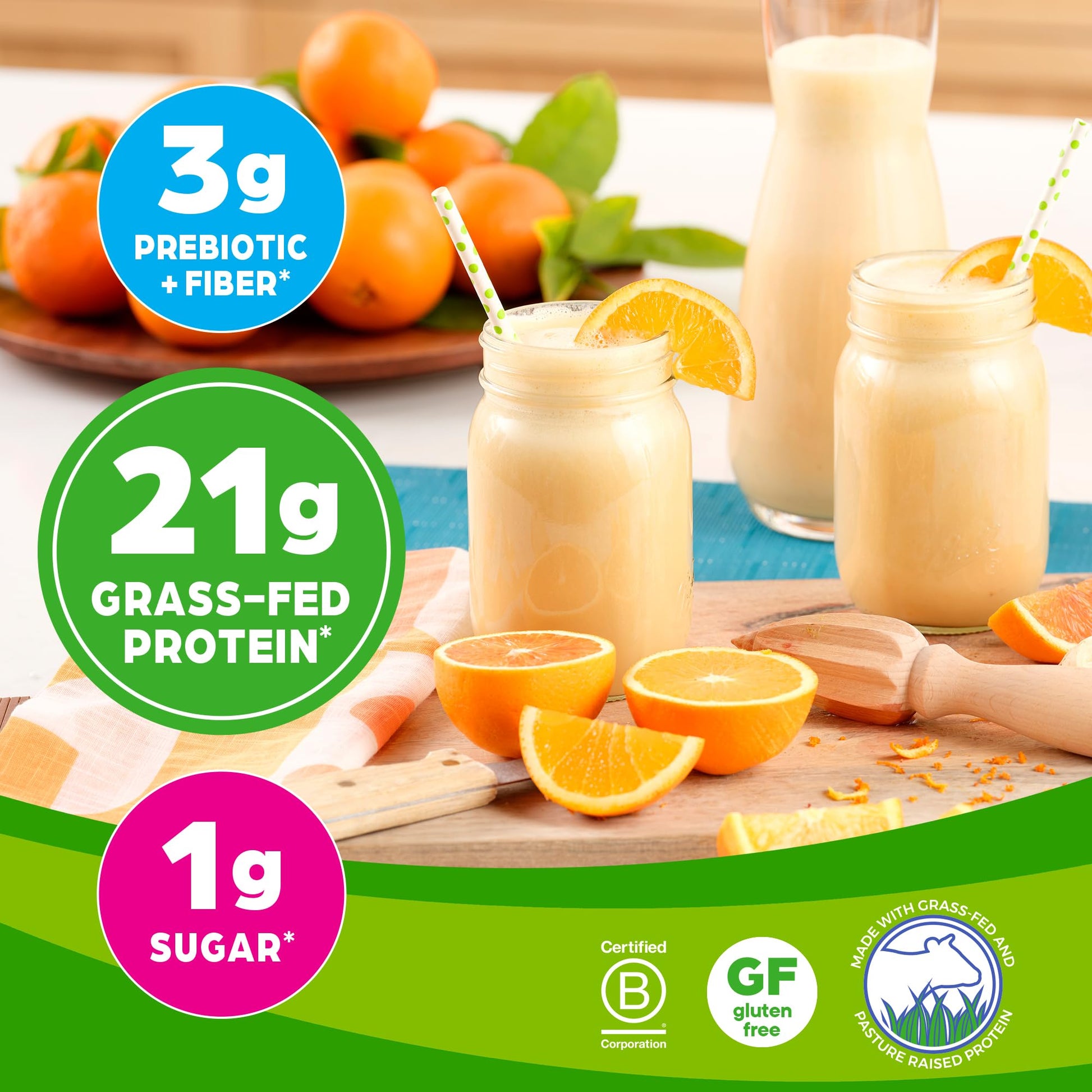 Orgain Whey Protein Powder, Vanilla Bean - 21g Grass Fed Dairy Protein, Gluten Free Orgain uk supplements