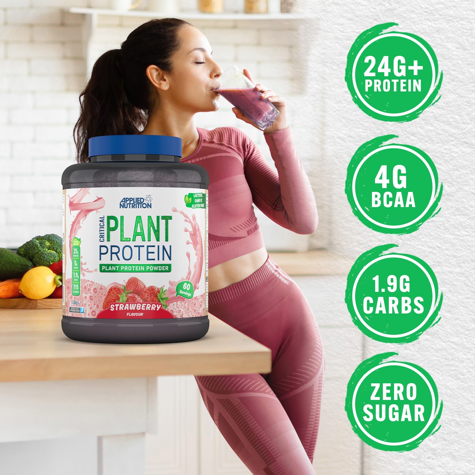 Applied Nutrition Plant Protein Powder – Critical Plant Vegan Protein Shake with SOYA Applied Nutrition uk supplements