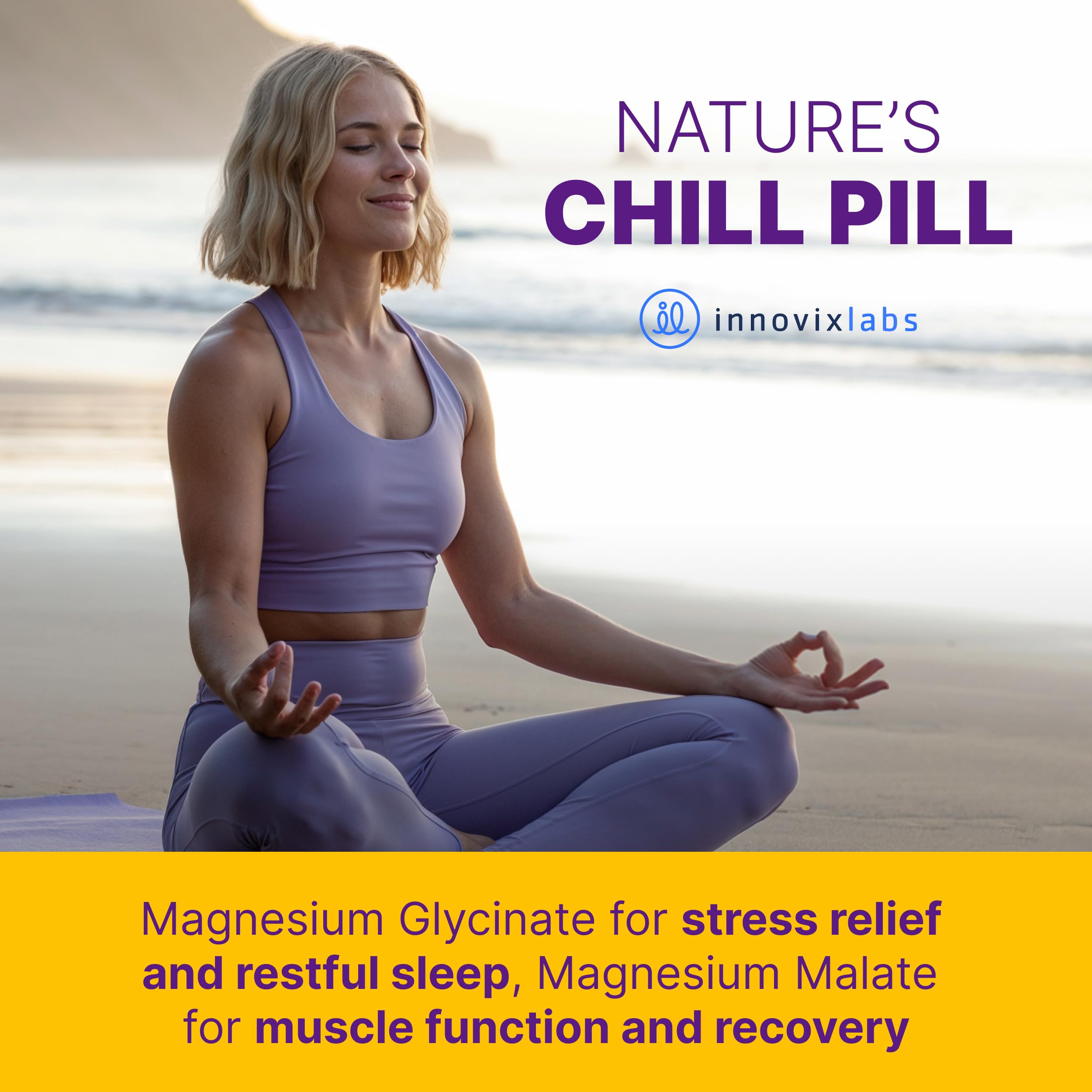 InnovixLabs Advanced Magnesium Capsules - 150 Ct, 210 mg - Chelated Glycinate and Malate - High Absorption, Promotes Relaxation, Bones, Muscle Health, Vegan Malate Sleep Supplement InnovixLabs uk supplements