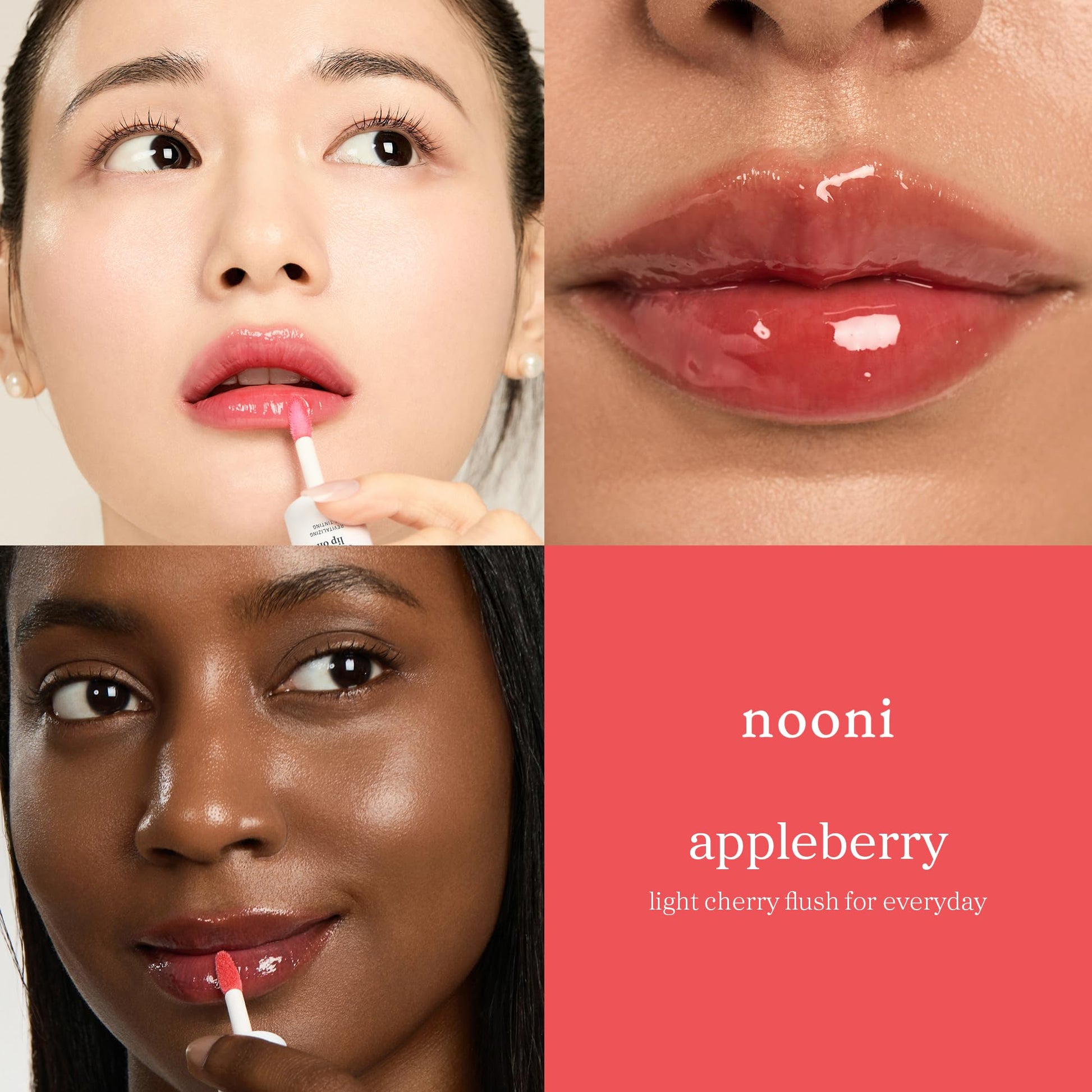 NOONI Korean Lip Oil - Appleberry | Long-Lasting, Moisturizing, Plumping, Revitalizing for Dry Lips, Waterproof, No Peel Off, Hydrating, Nourishing Crystal Clear, Stocking Stuffers, 0.12 FL Oz NOONI uk supplements