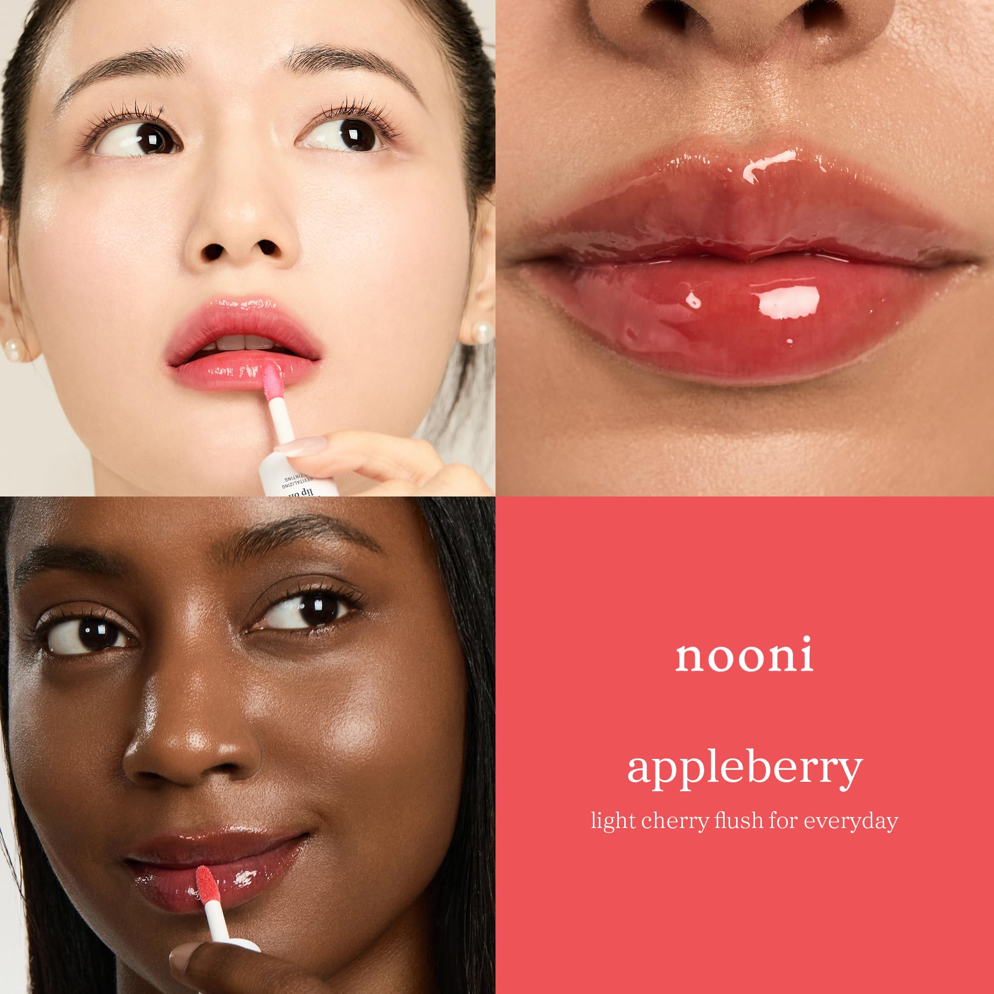 NOONI Korean Lip Oil - Appleberry | Long-Lasting, Moisturizing, Plumping, Revitalizing for Dry Lips, Waterproof, No Peel Off, Hydrating, Nourishing Crystal Clear, Stocking Stuffers, 0.12 FL Oz NOONI uk supplements