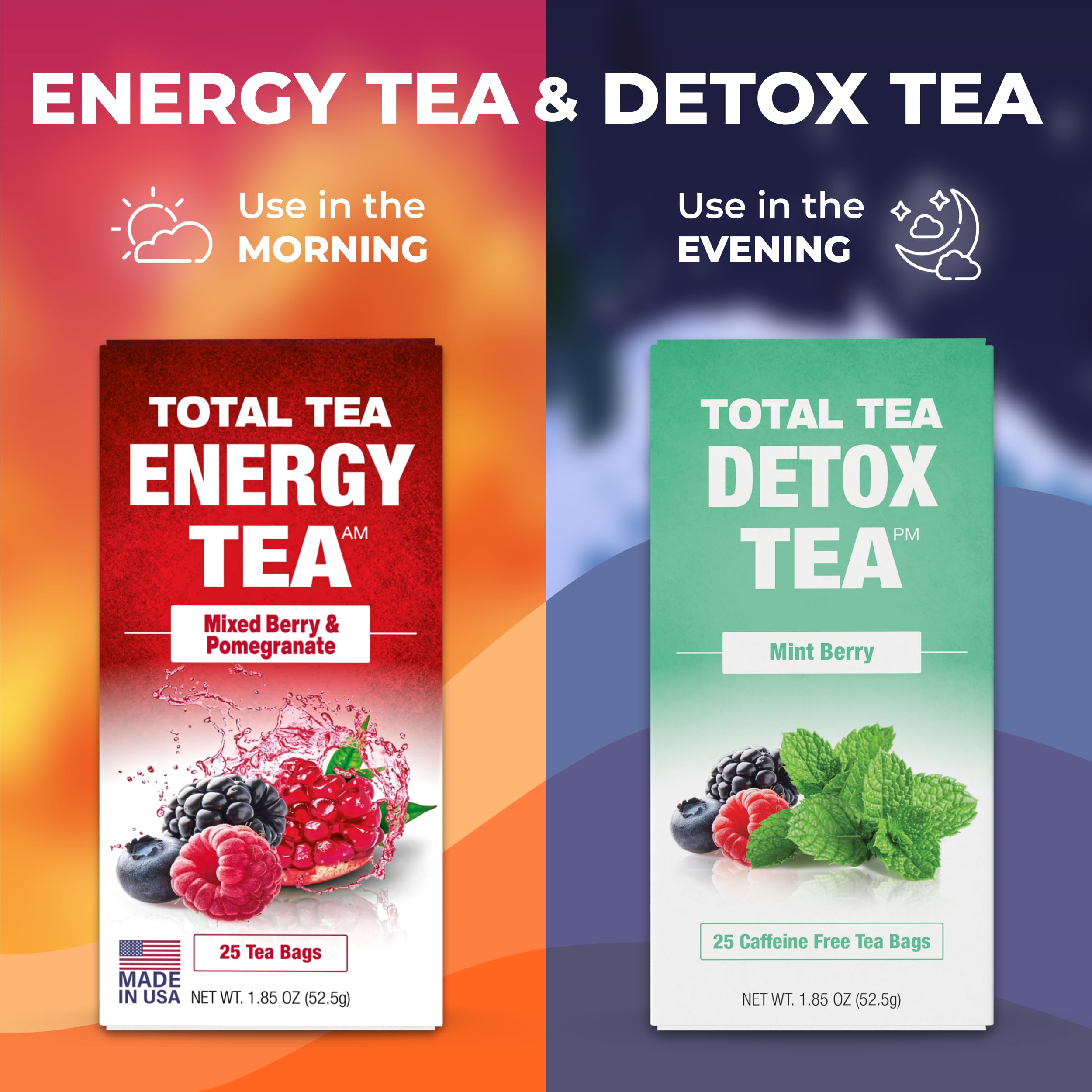 Total Tea Slimming Detox Tea for a Healthy Weight Support - Caffeine Free - Herbal Total Tea uk supplements