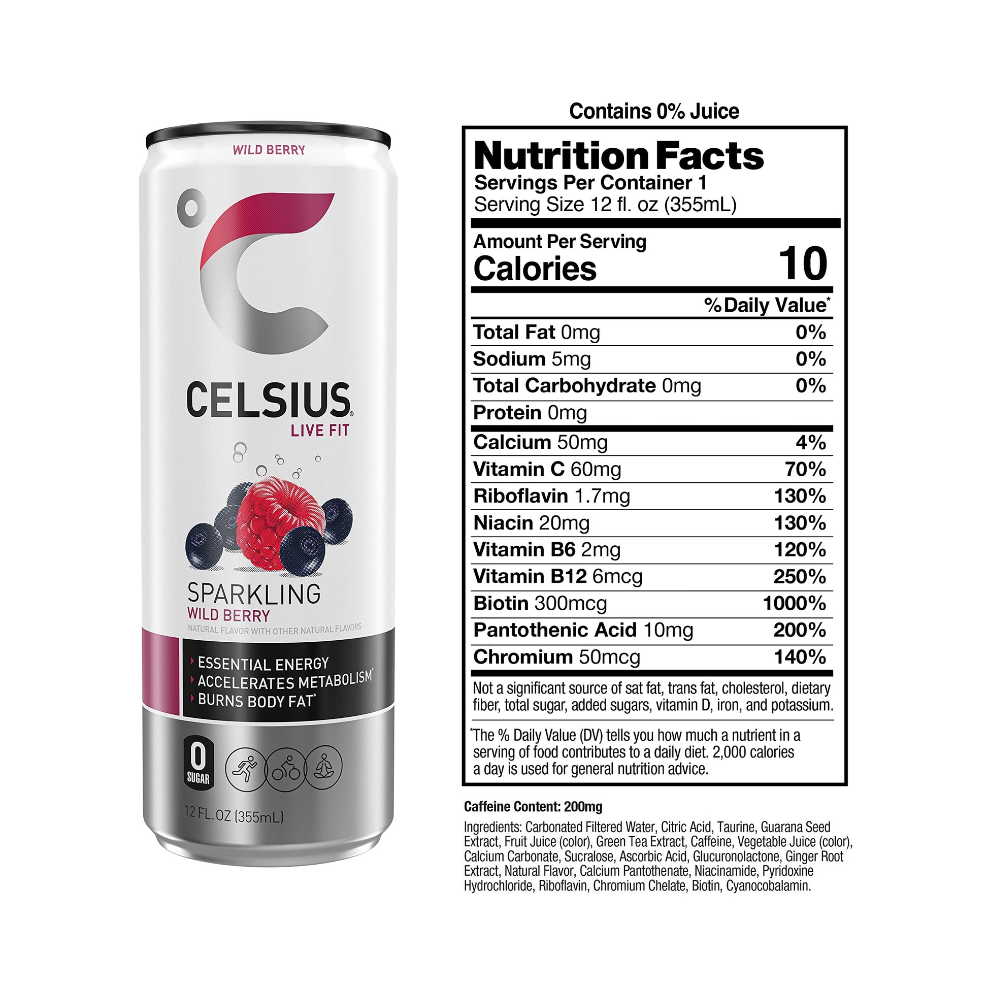 CELSIUS Sparkling Wild Berry, Functional Essential Energy Drink 12 Fl Oz (Pack of 12) CELSIUS uk supplements