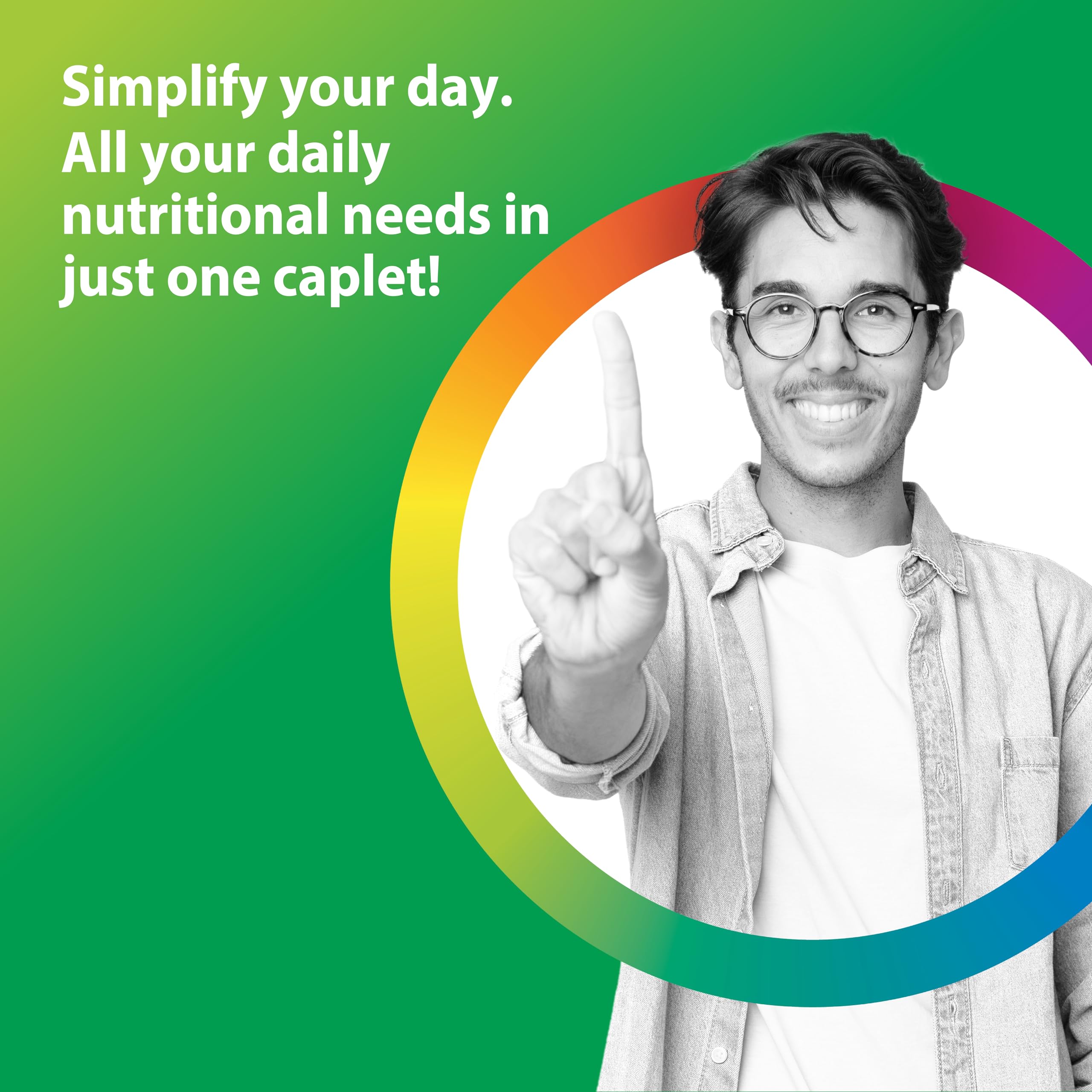 Rainbow Light Mens Multivitamin One + | 30 Caplets | Real Food Nutrients, Digestive Enzymes & Probiotics Rainbow Light uk supplements