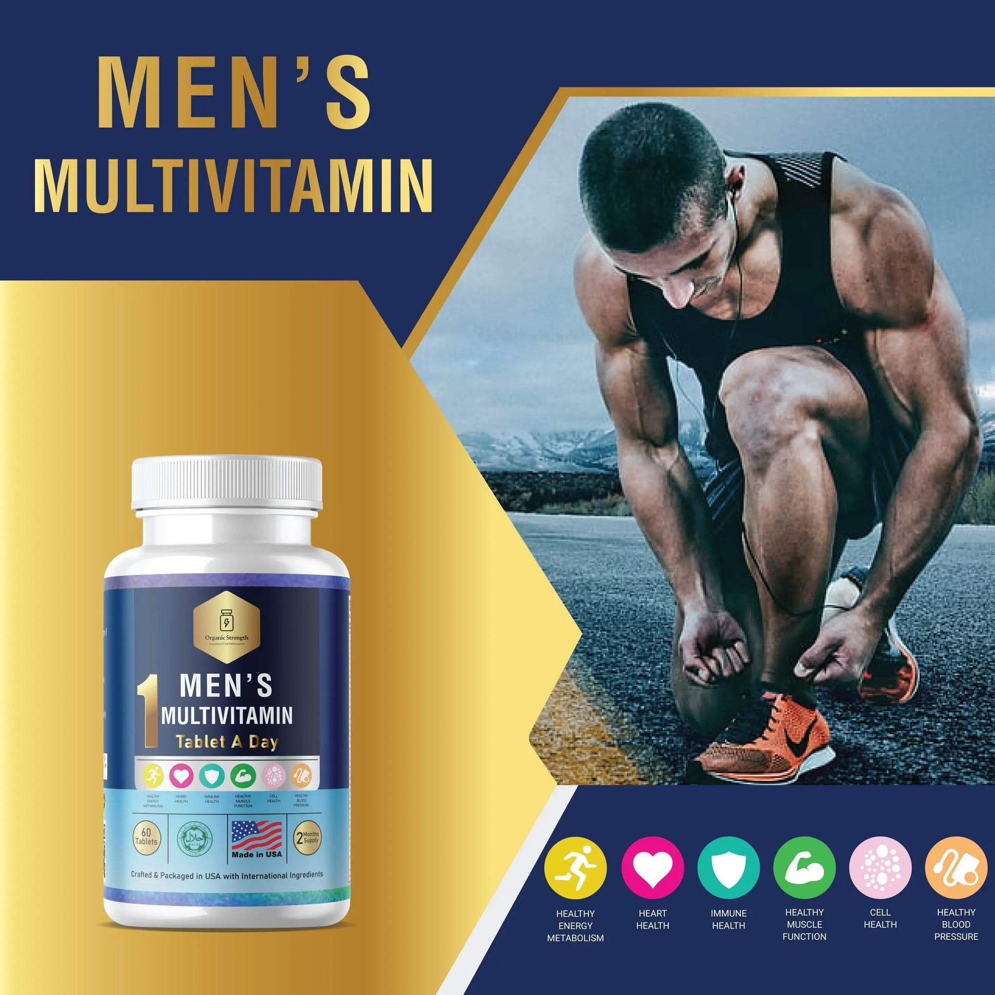 Organic Strength Daily Men's Multivitamins - Multivitamin for Men & Multimineral Supplement for Enhanced Energy Organic Strength uk supplements