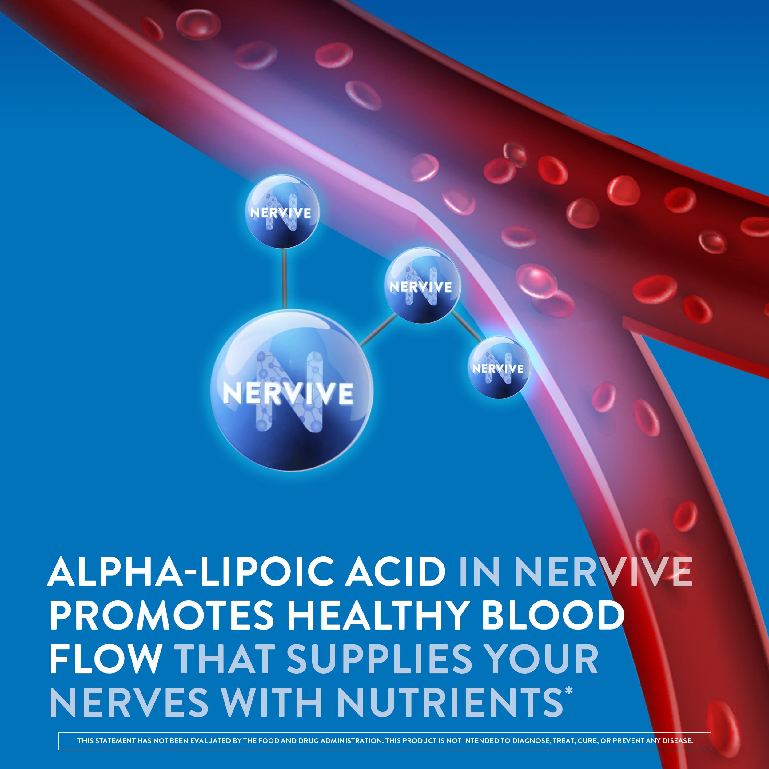 Nervive Nerve Health, Alpha Lipoic Acid, Fortify Nerve Health, Healthy Nerve Function, Healthy Blood Circulation, Supplement, Tablet, 60 Tablets Nervive uk supplements