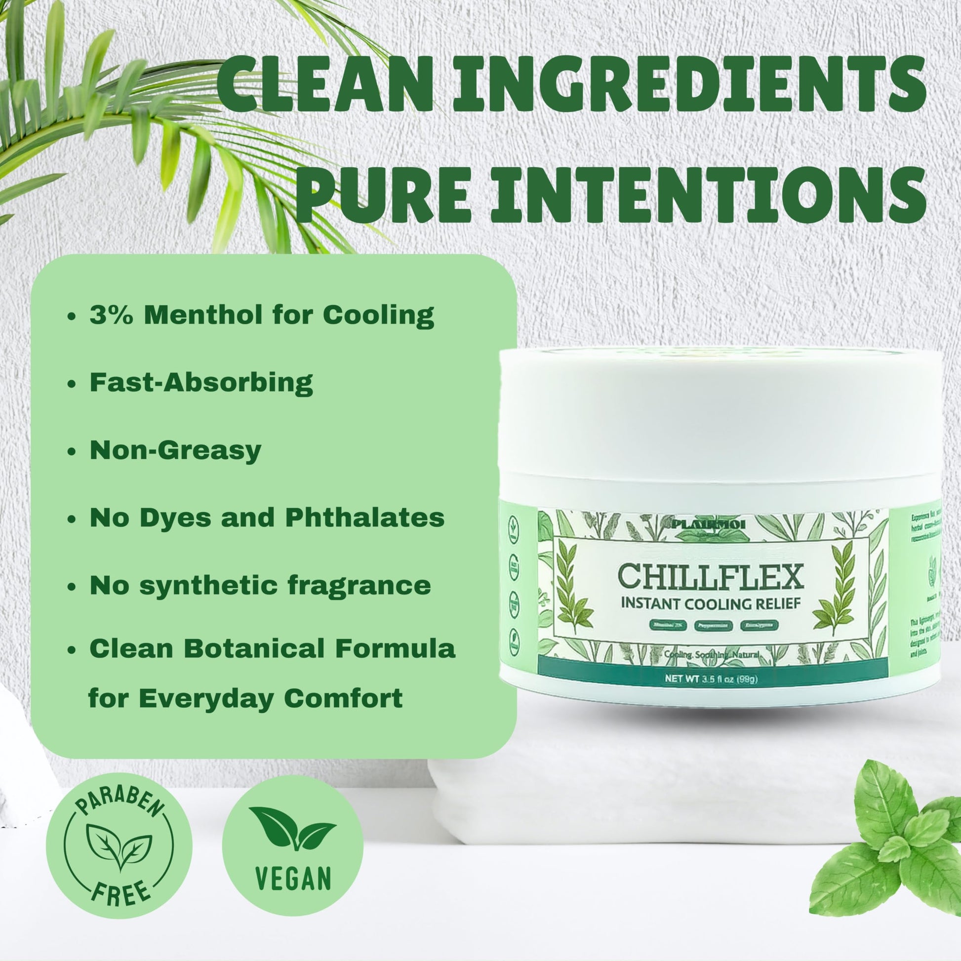 PLAIRMOI CHILLFLEX Pain Relief Gel for Muscle Aches, Joint Pain, Discomfort & Inflammation – Fast Acting, Cooling, Non-Greasy with 3% Menthol & Eucalyptus – 3.5 oz, 1-Pack PLAIRMOI uk supplements