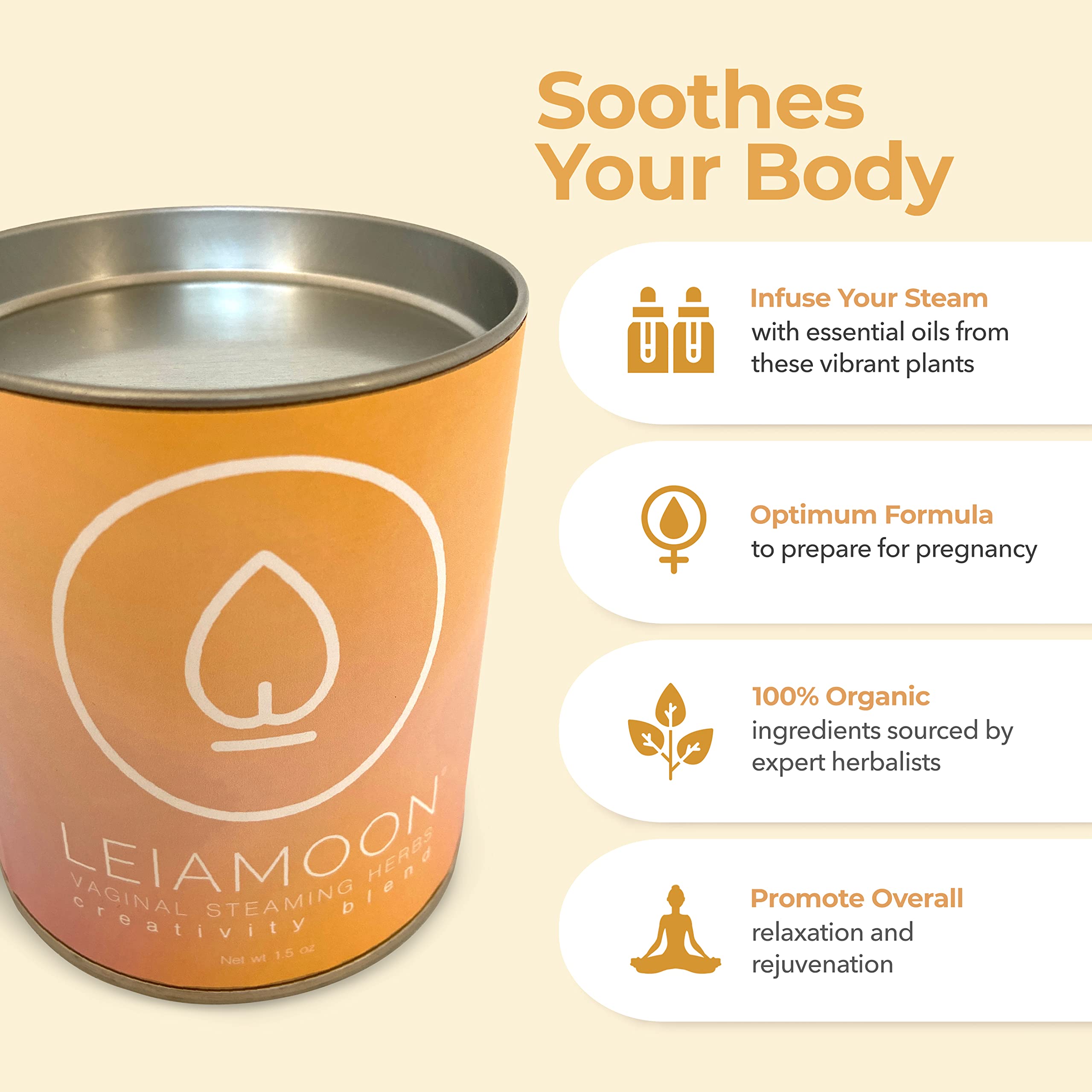Yoni Steam Herbs Creativity Blend, Receptivity & Fertility Yoni Herbs for Cleansing and Toning Leiamoon uk supplements
