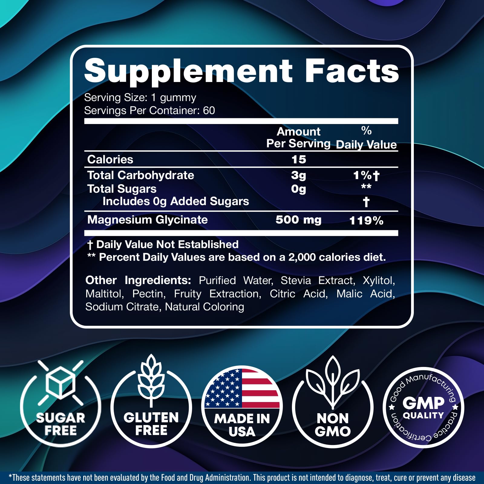 Magnesium Glycinate Gummies for Adults 500mg - Chewable Magnesium Glycinate for Kids Sleep, Glicinato De Magnesio para Mujeres, 60 Count JOYLI Nutrition uk supplements