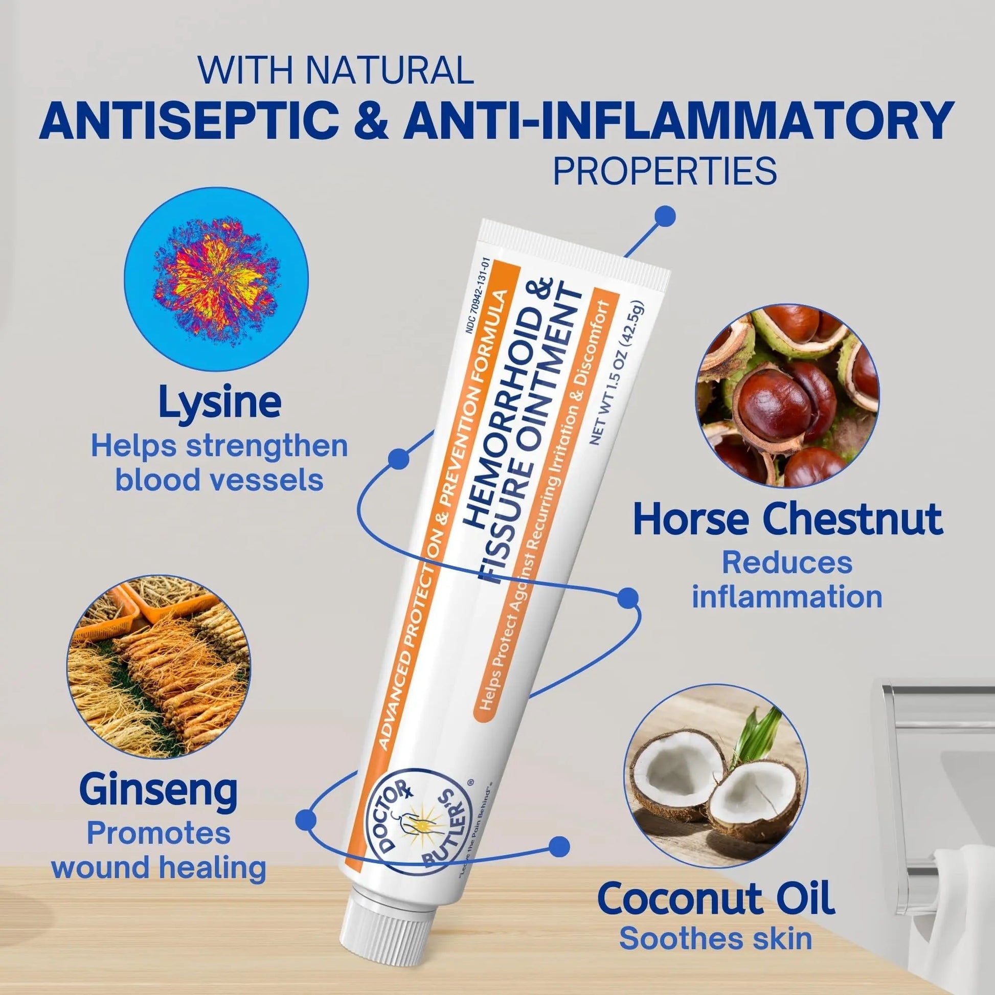 Doctor Butler's Advanced Hemorrhoid & Fissure Ointment – Lidocaine Hemorrhoid Treatment and Fissure Treatment Extra Strength Formula, Heals and Provides Fast Pain and Itch Relief* (1.5 oz.) Doctor Butler's uk supplements