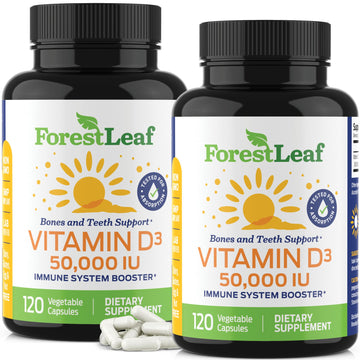 ForestLeaf - Vitamin D3 IU Weekly Supplement - (50,000 IU - 120 Count - 2 Pack) ForestLeaf uk supplements