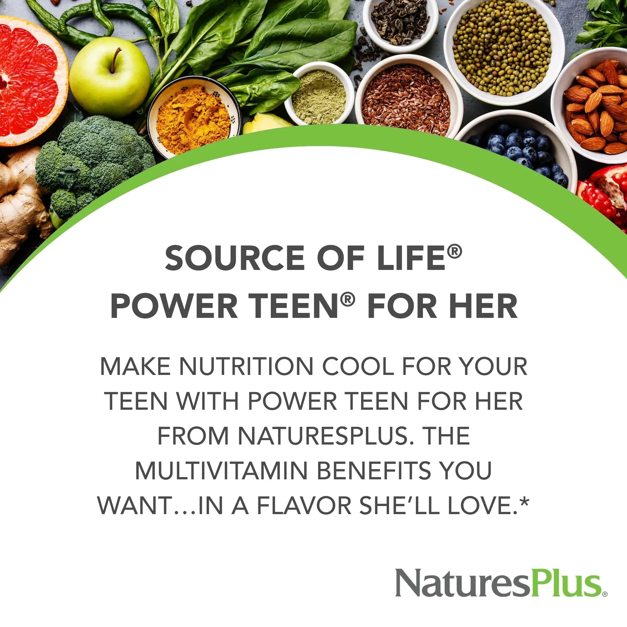 NaturesPlus Source of Life Power Teen for Her, Natural Berry - 60 Chewable Tablets - High Potency Multivitamin - Sugar Free, Vegan - 30 Servings NaturesPlus uk supplements