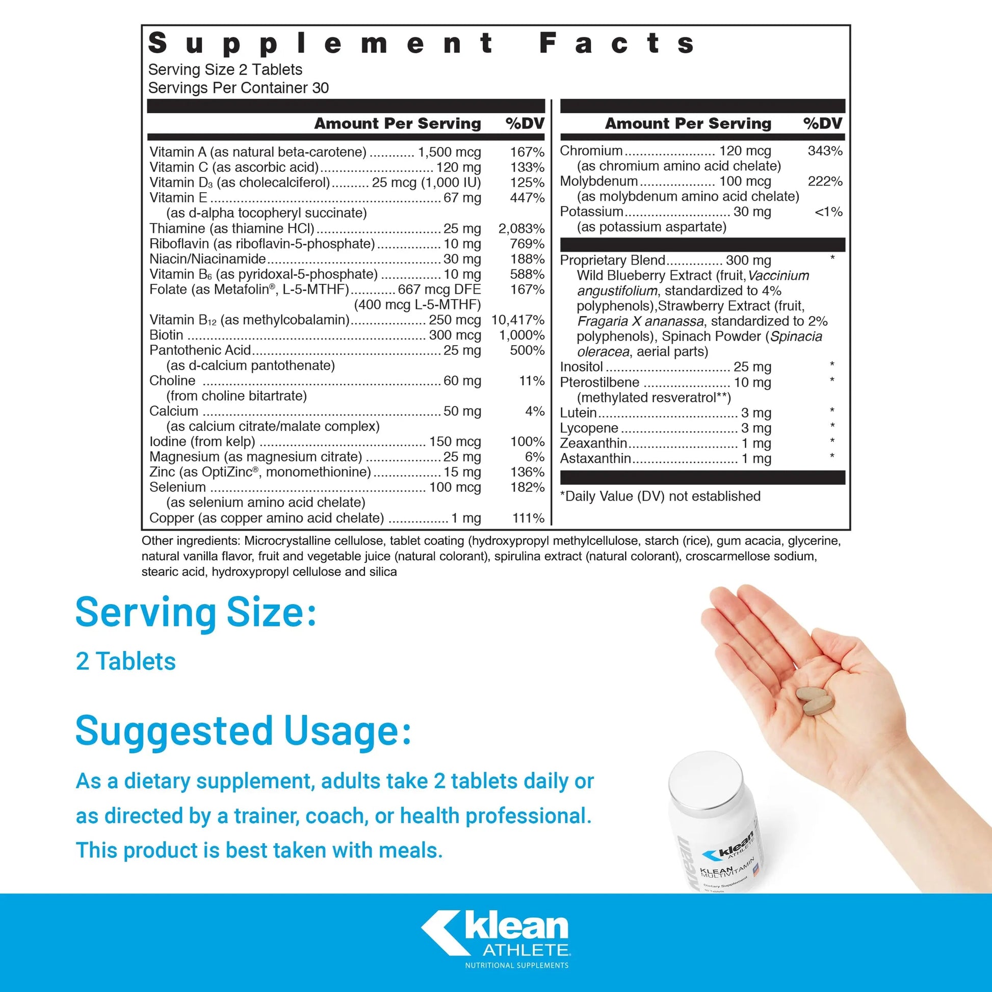 Klean Athlete Klean Multivitamin - Essential Nutrients & Antioxidants for Optimal Health - NSF Certified for Sport - 60 Tablets Klean Athlete uk supplements