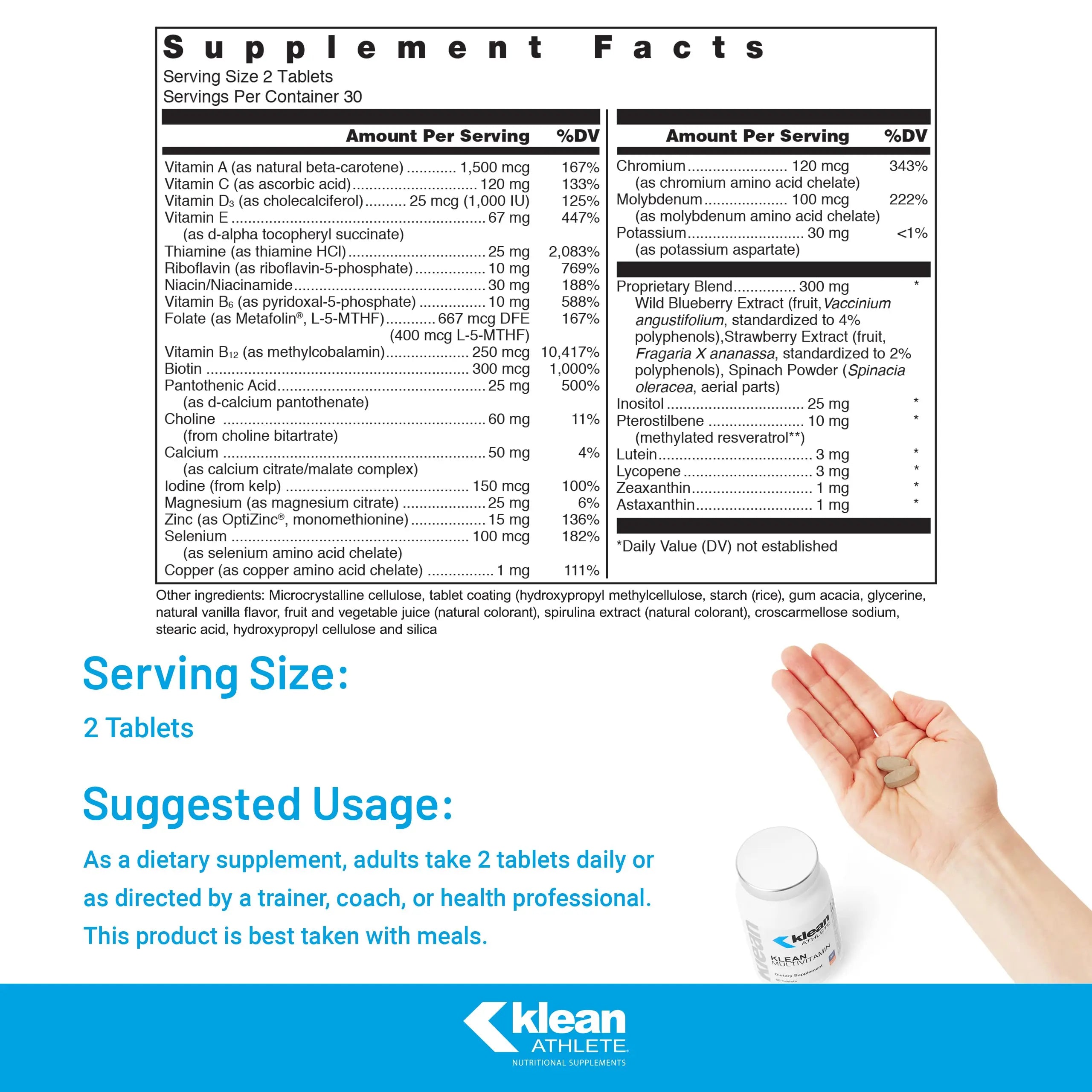 Klean Athlete Klean Multivitamin - Essential Nutrients & Antioxidants for Optimal Health - NSF Certified for Sport - 60 Tablets Klean Athlete uk supplements