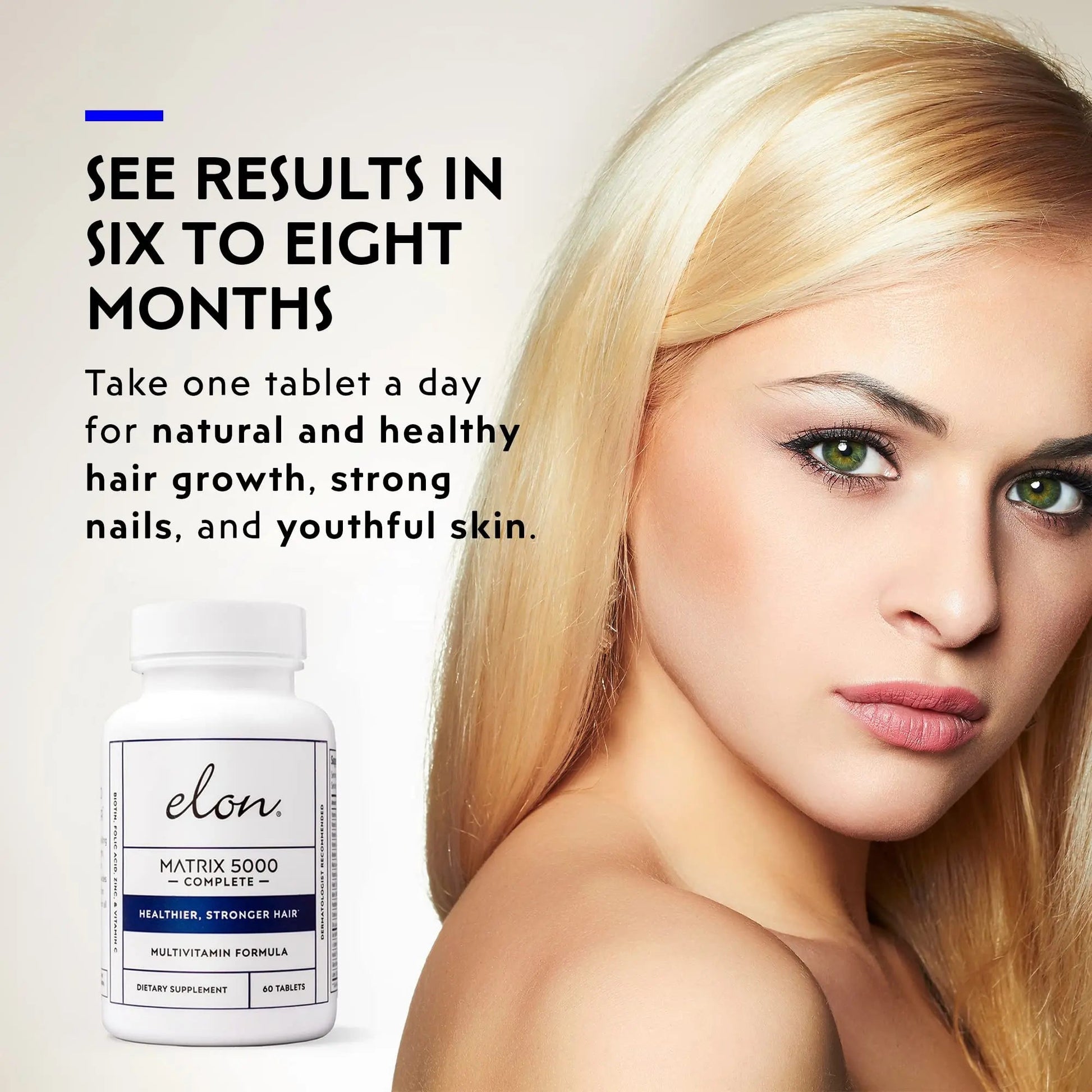 Elon Matrix 5000 Complete Multivitamin — Skin, Hair and Nail Growth Vitamins — Healthy Hair Growth Vitamins for Women & Men Elon uk supplements