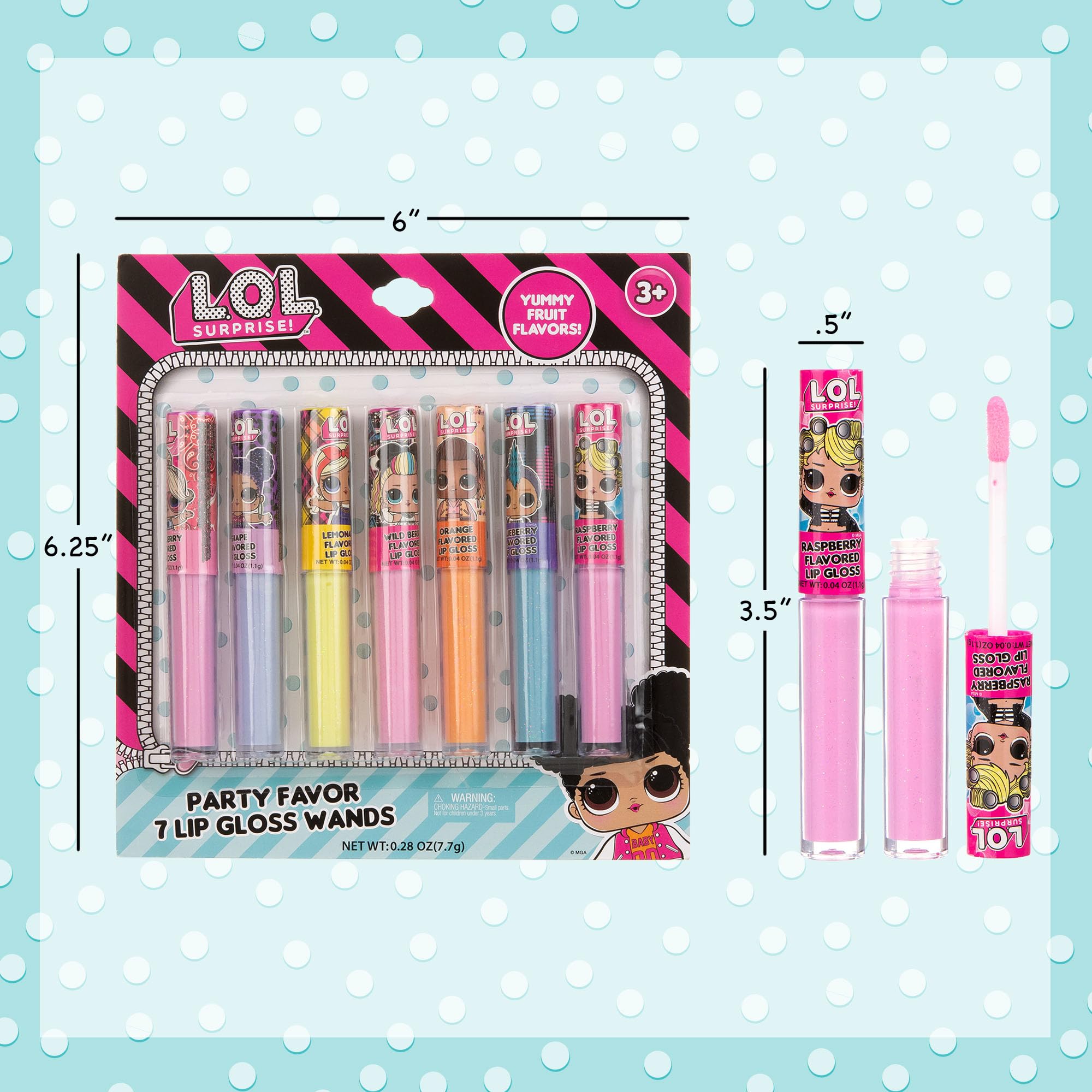 L.O.L Surprise 7-Pack Lip Gloss for Girls, Lol Lip Gloss L.O.L. Surprise! uk supplements