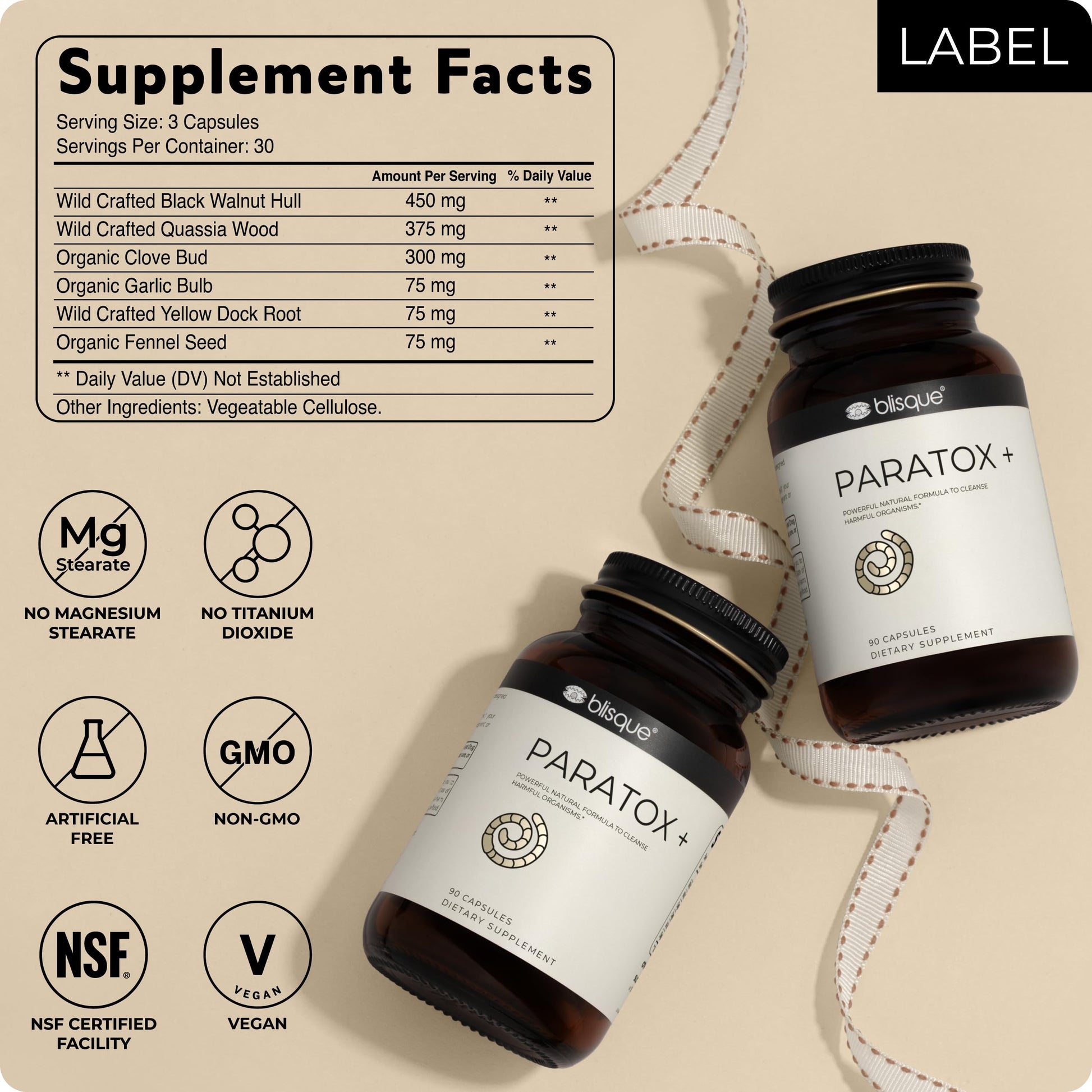 Blisque – Natural para Cleanse Support Supplement to Eliminate Harmful Organisms Blisque uk supplements